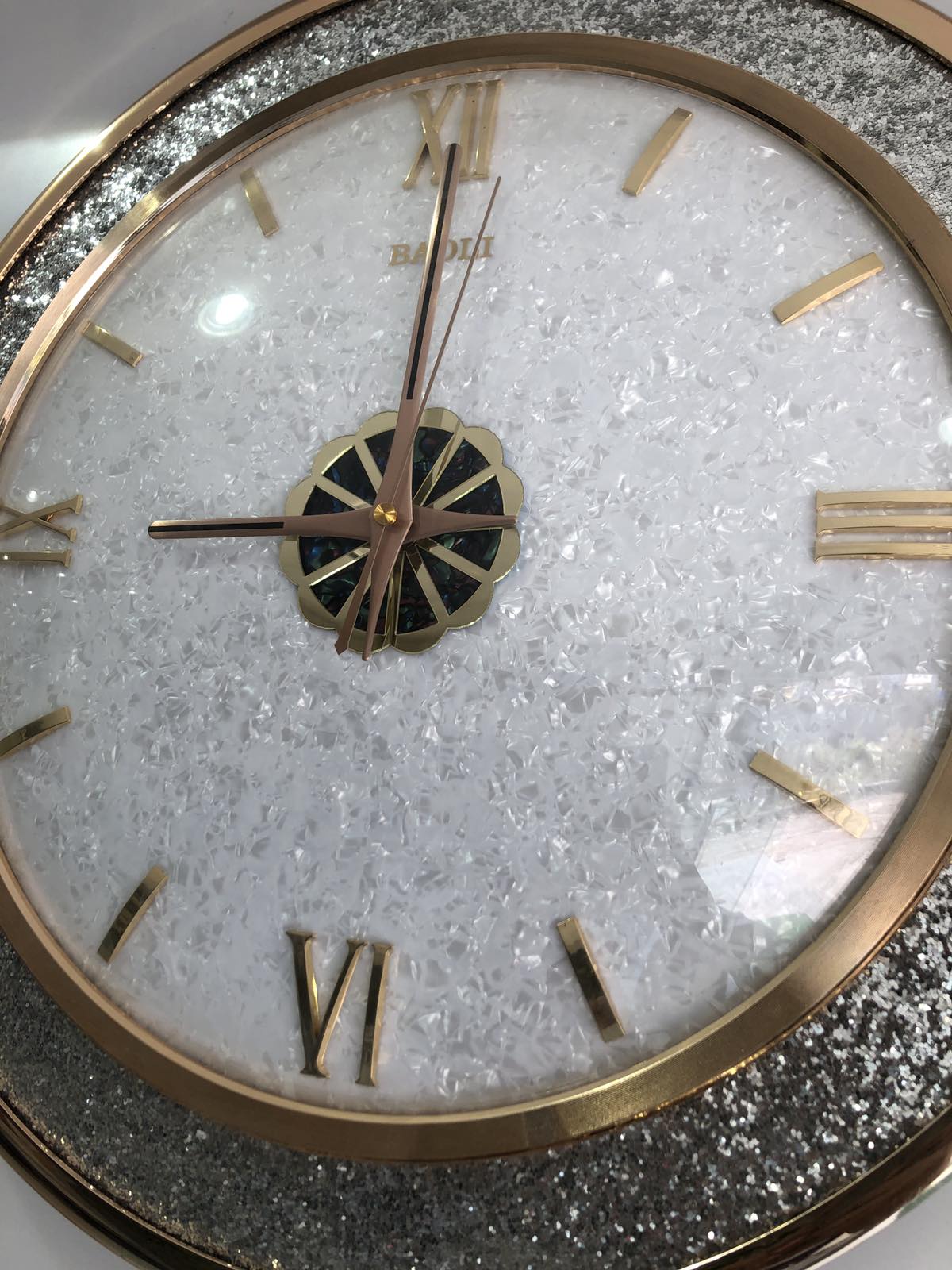 Stylish And Premium Decorative Wall Clock Panel With Crystal Shine