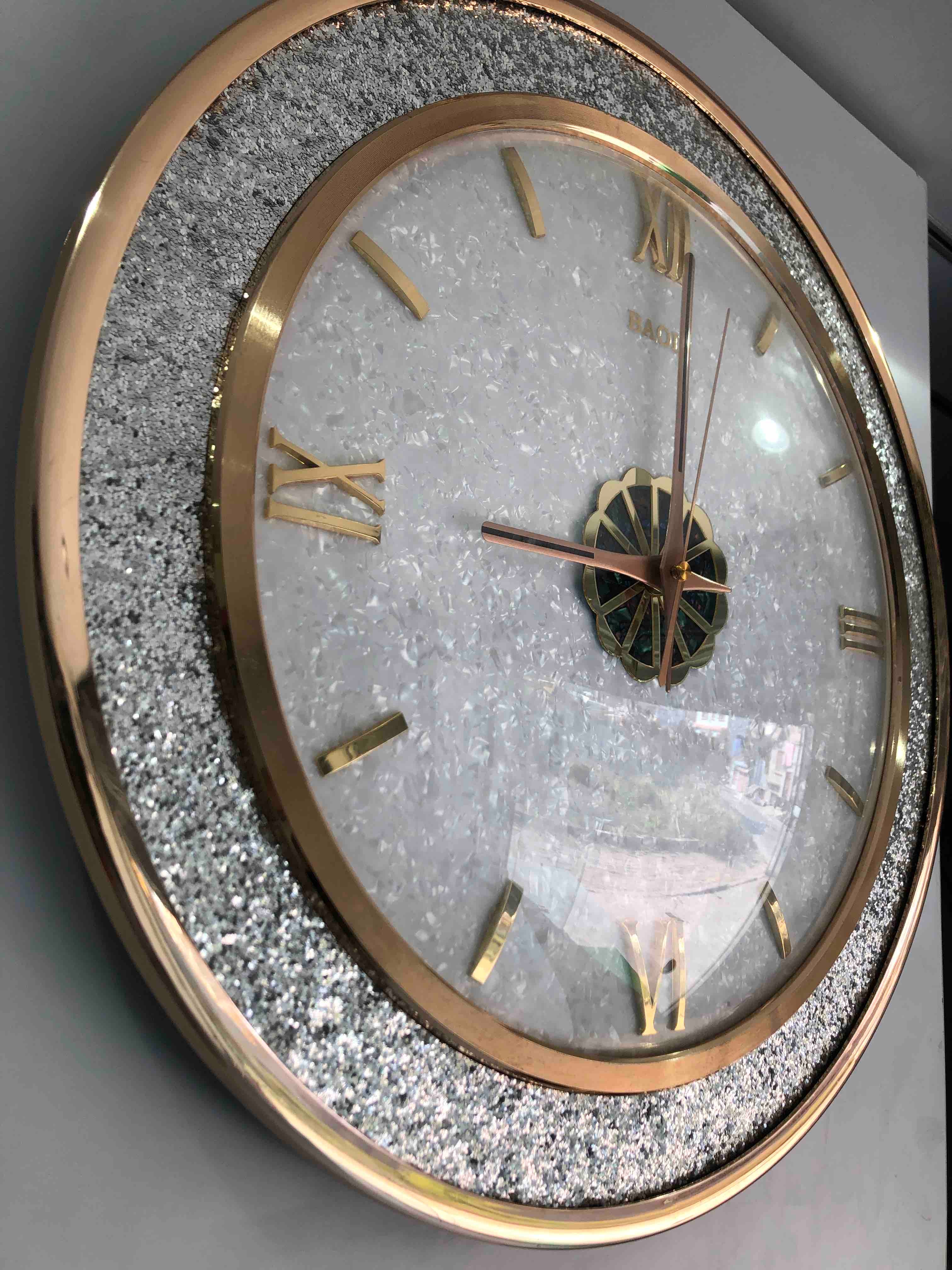 Stylish And Premium Decorative Wall Clock Panel With Crystal Shine