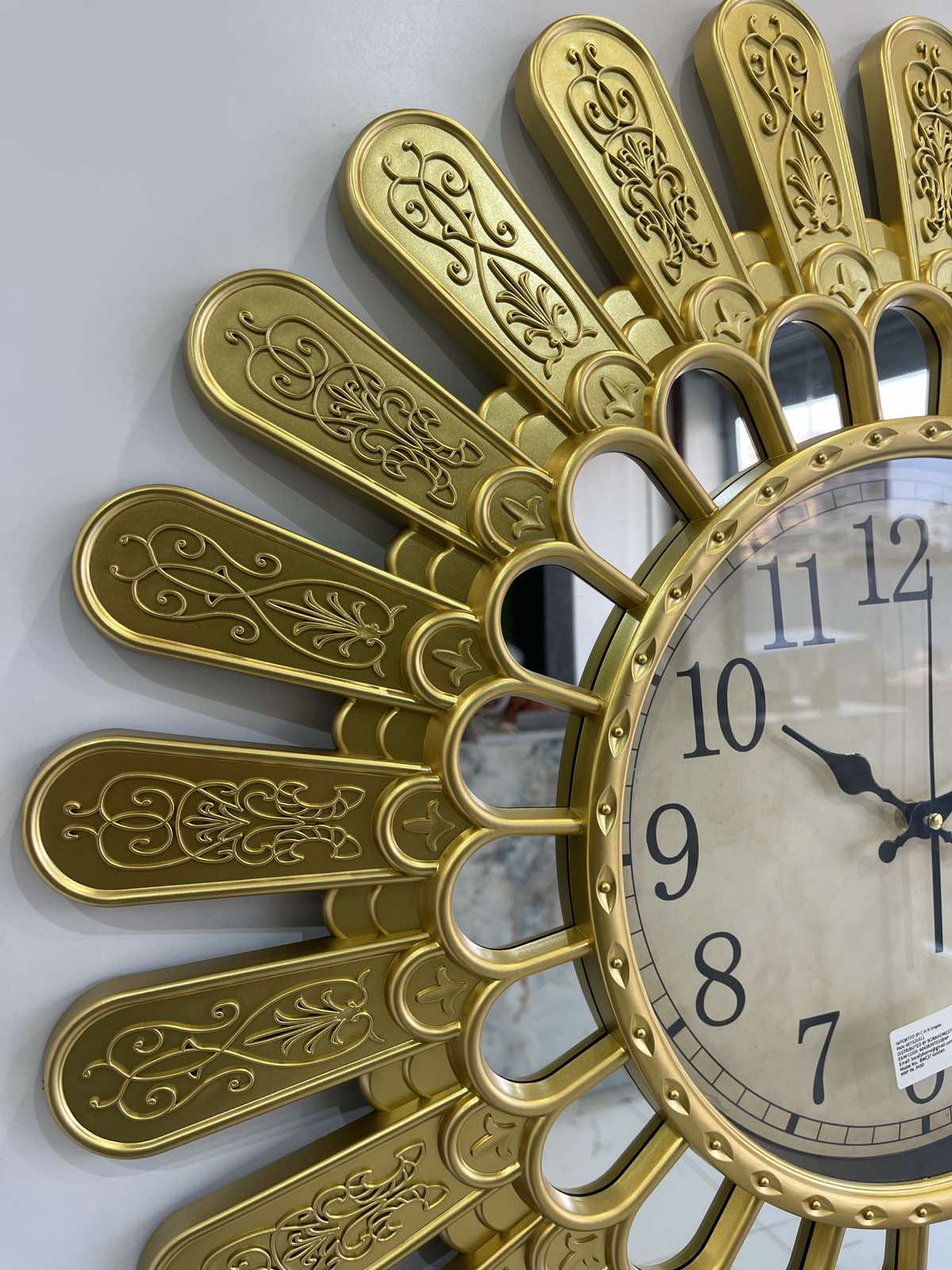 Anitque Bronze Mirro Embroided Wall Clock