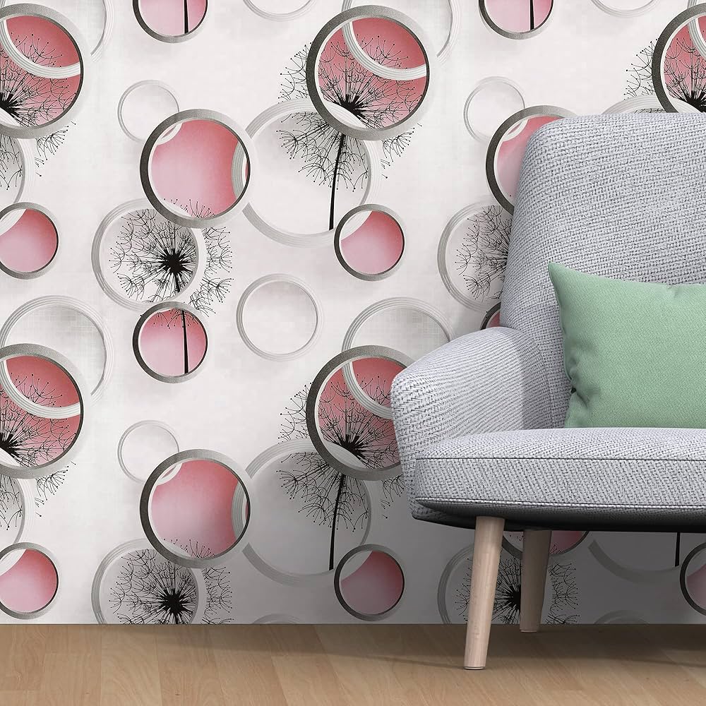 🌸✨ Modern Circle Dandelion Design Wallpaper ✨🌸