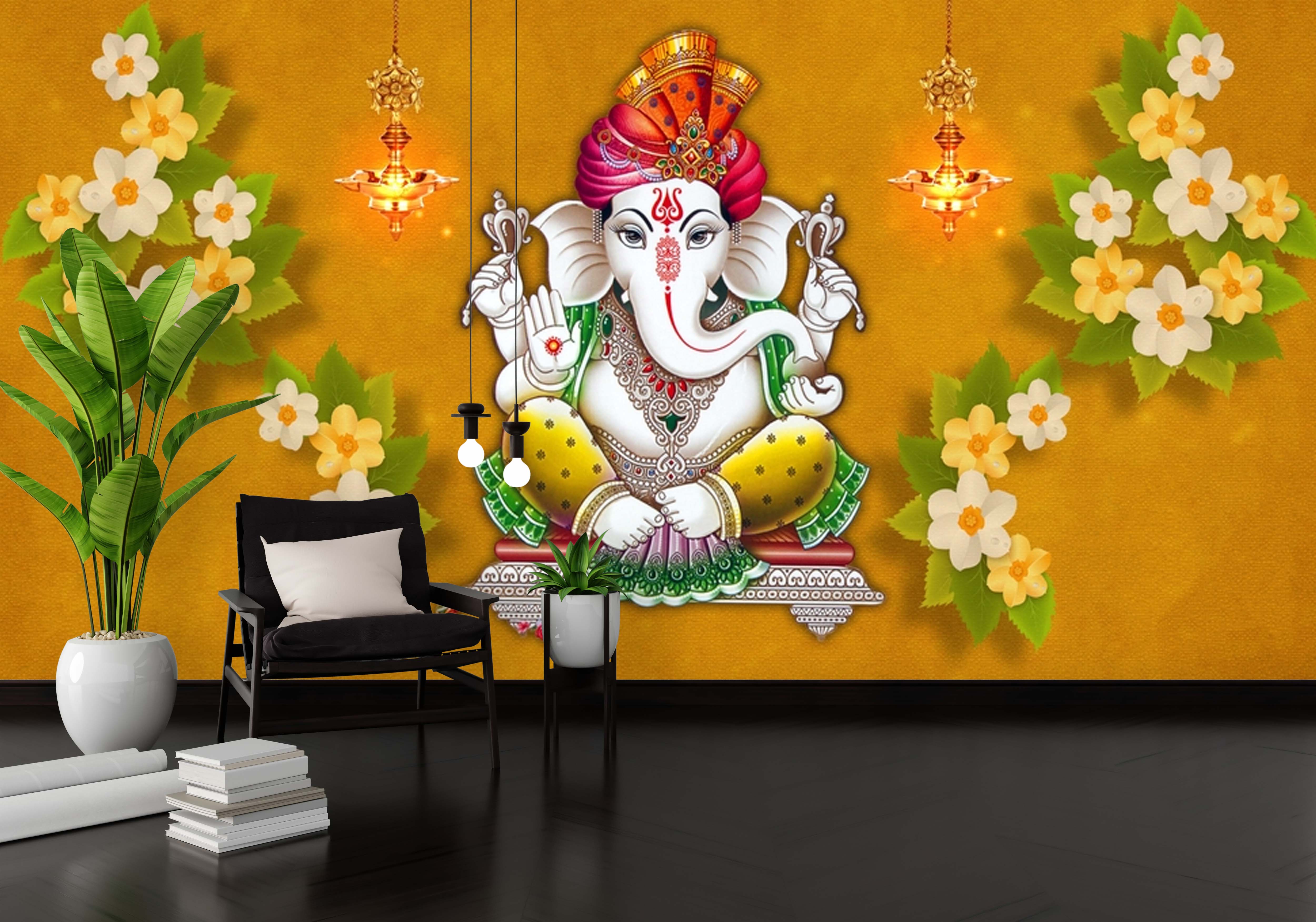 🙏 Bring Divine Blessings to Your Walls with Lord Ganesh Wall Mural 🙏