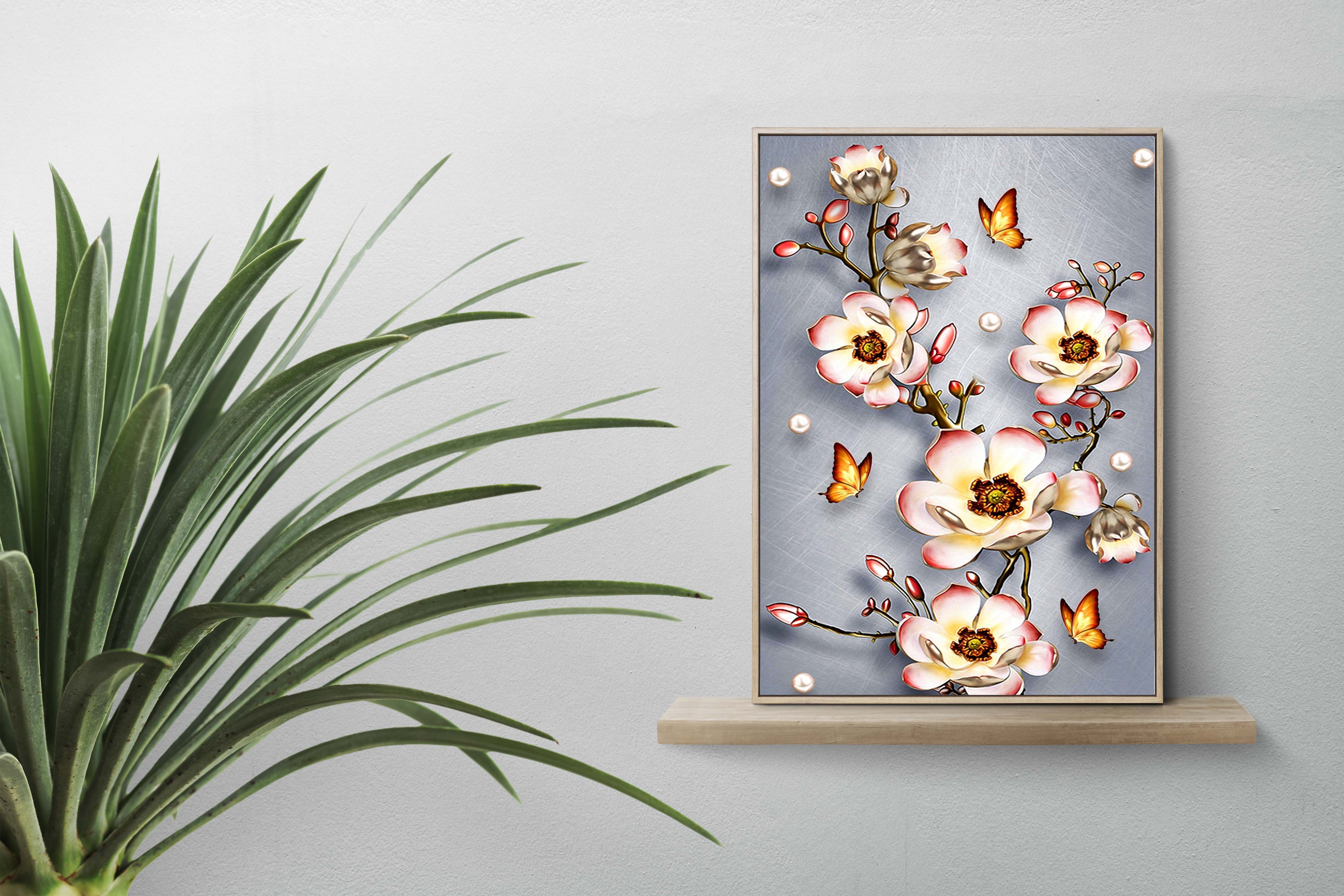 🌸 Single Panel Flower Canvas