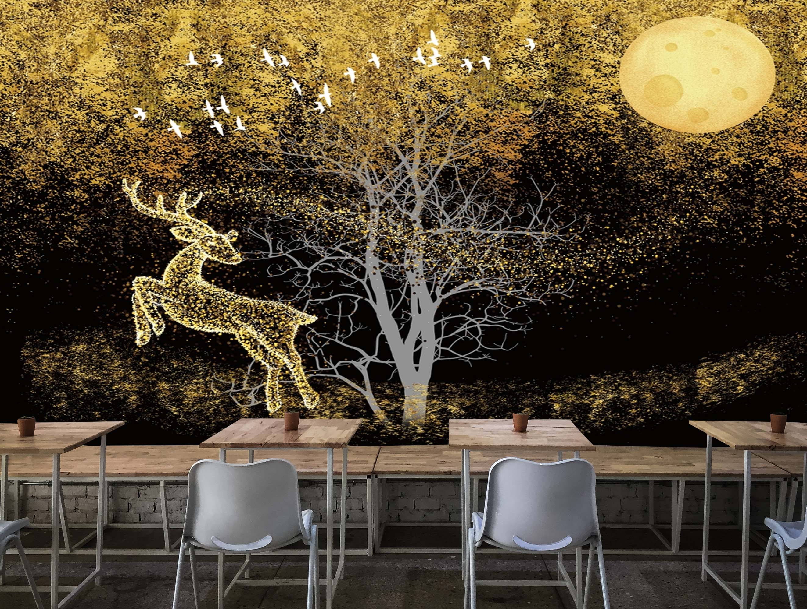 🦌 Nature Meets Art – Deer Animals Wall Mural 🌲