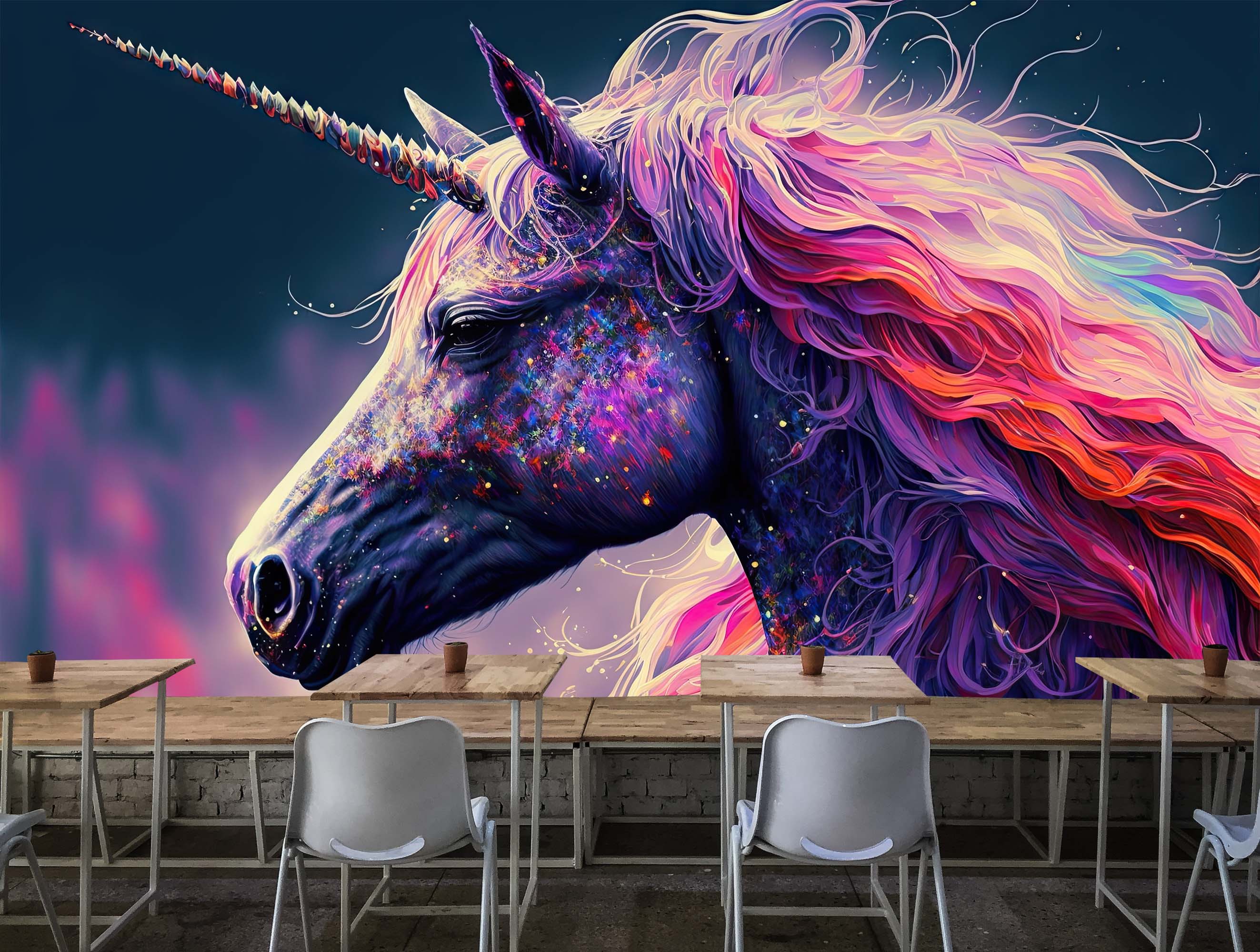 Colorful Unicorn design Wallmural