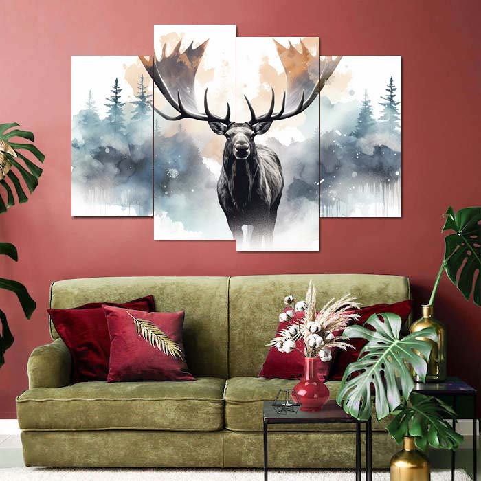 Animal 4 Panel Canvas