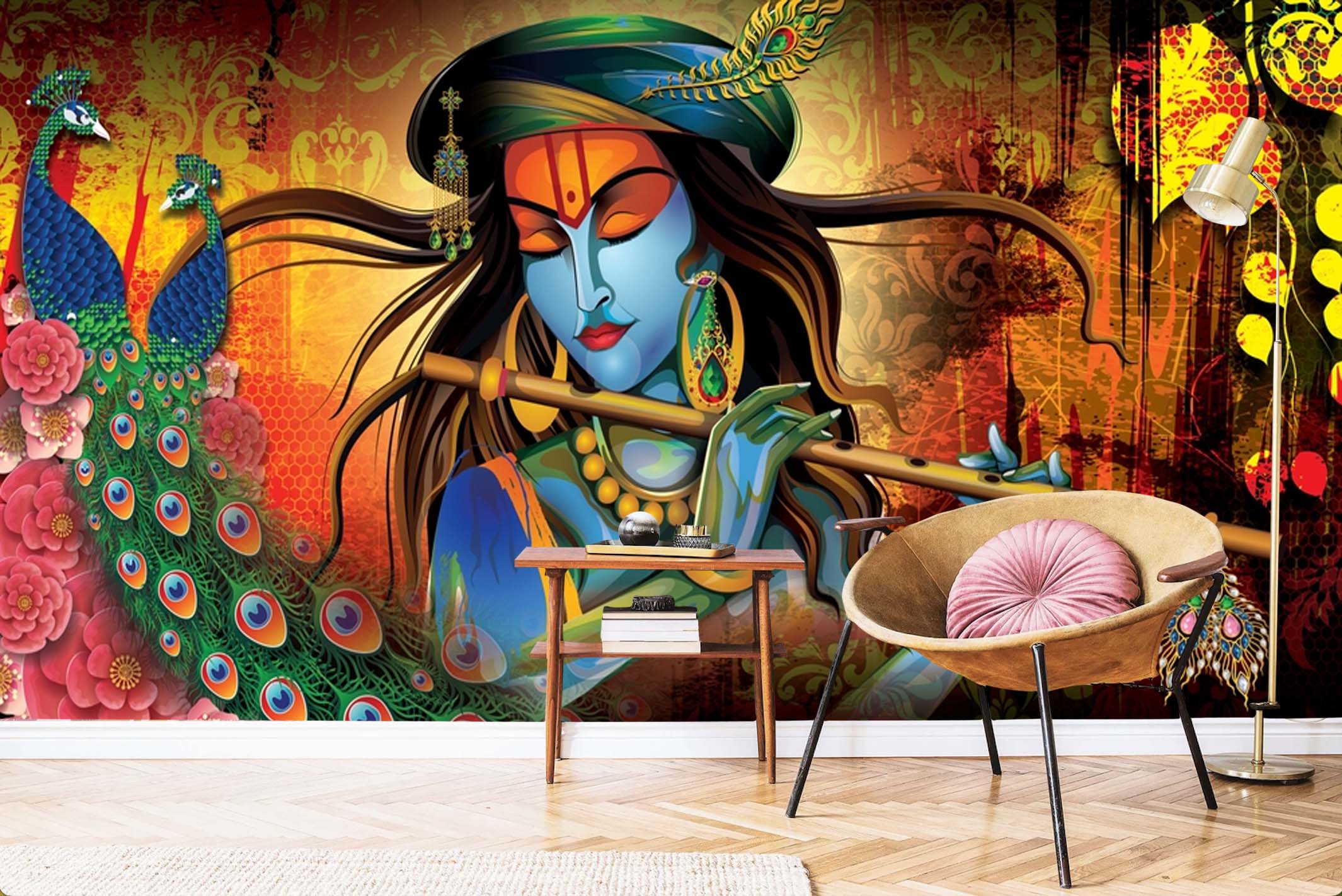 God Krishna Wall Mural.