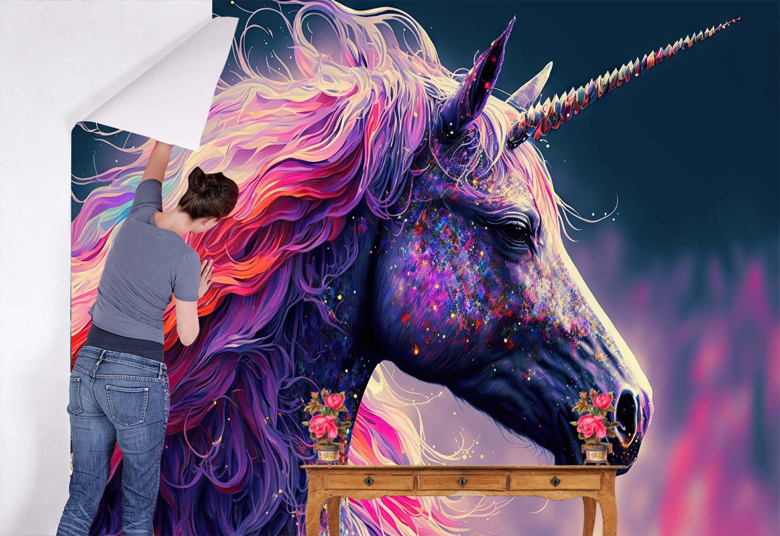 Colorful Unicorn design Wallmural