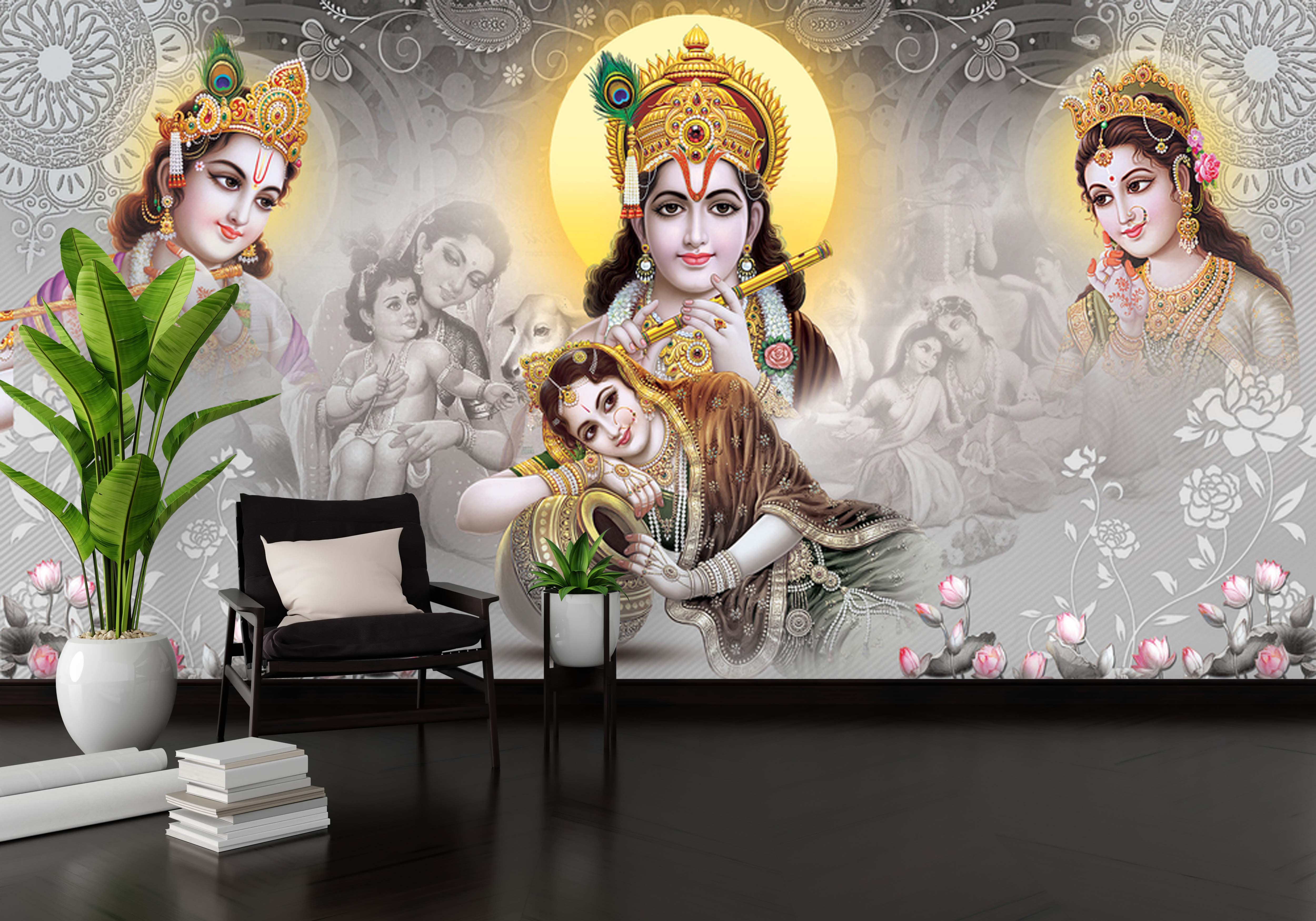 God Krishna Wall Mural.