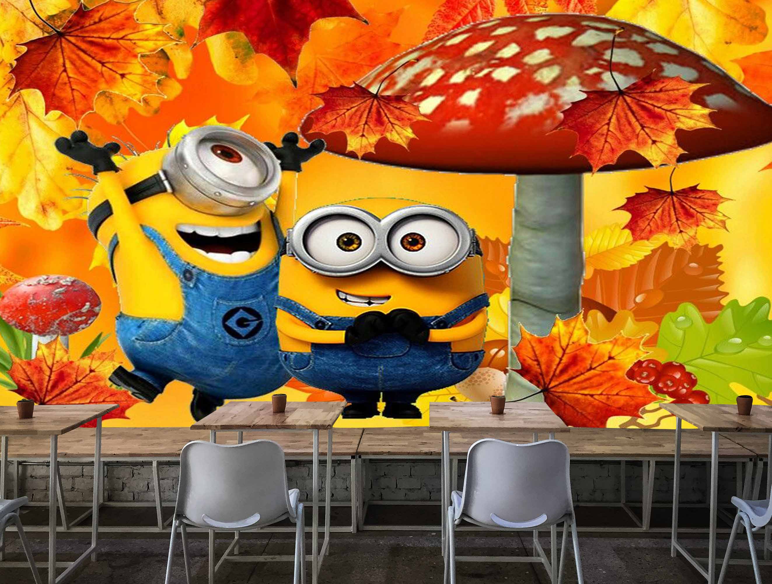 ✨ Bring laughter, color, and fun to your child’s room with an adorable Minions wall mural!
