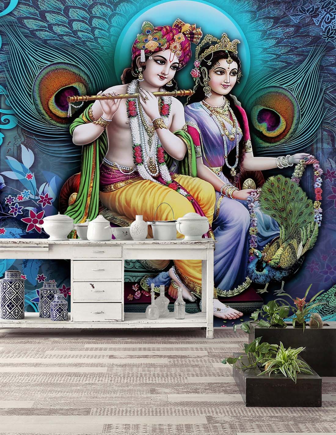 God Krishna Wall Mural.