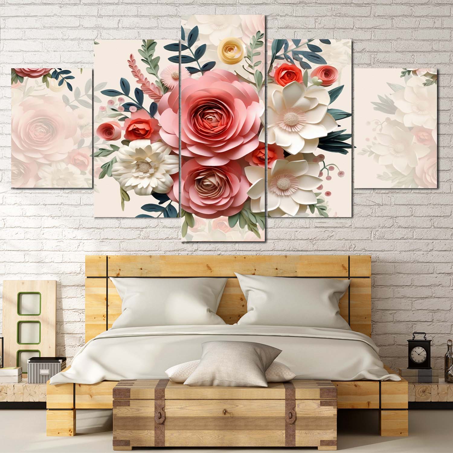 Floral Pattern Wall Canvas Frame