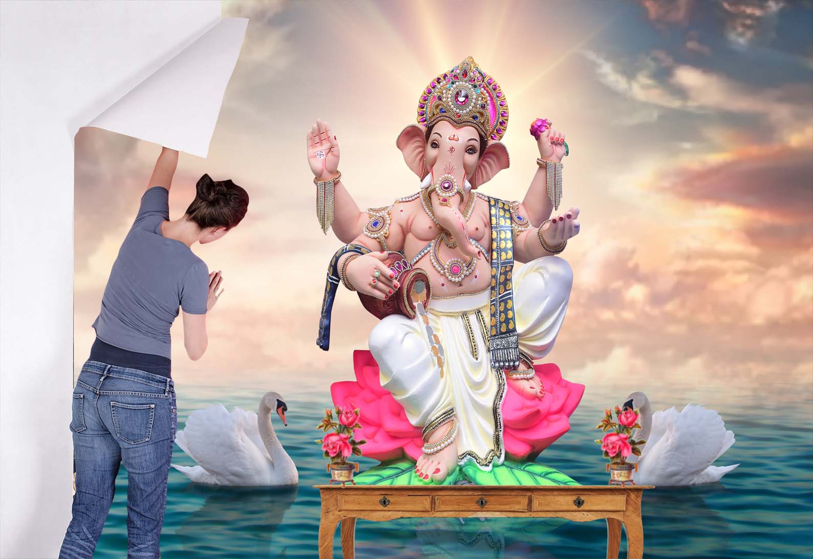 Hindu Lord Ganesha Wall Mural