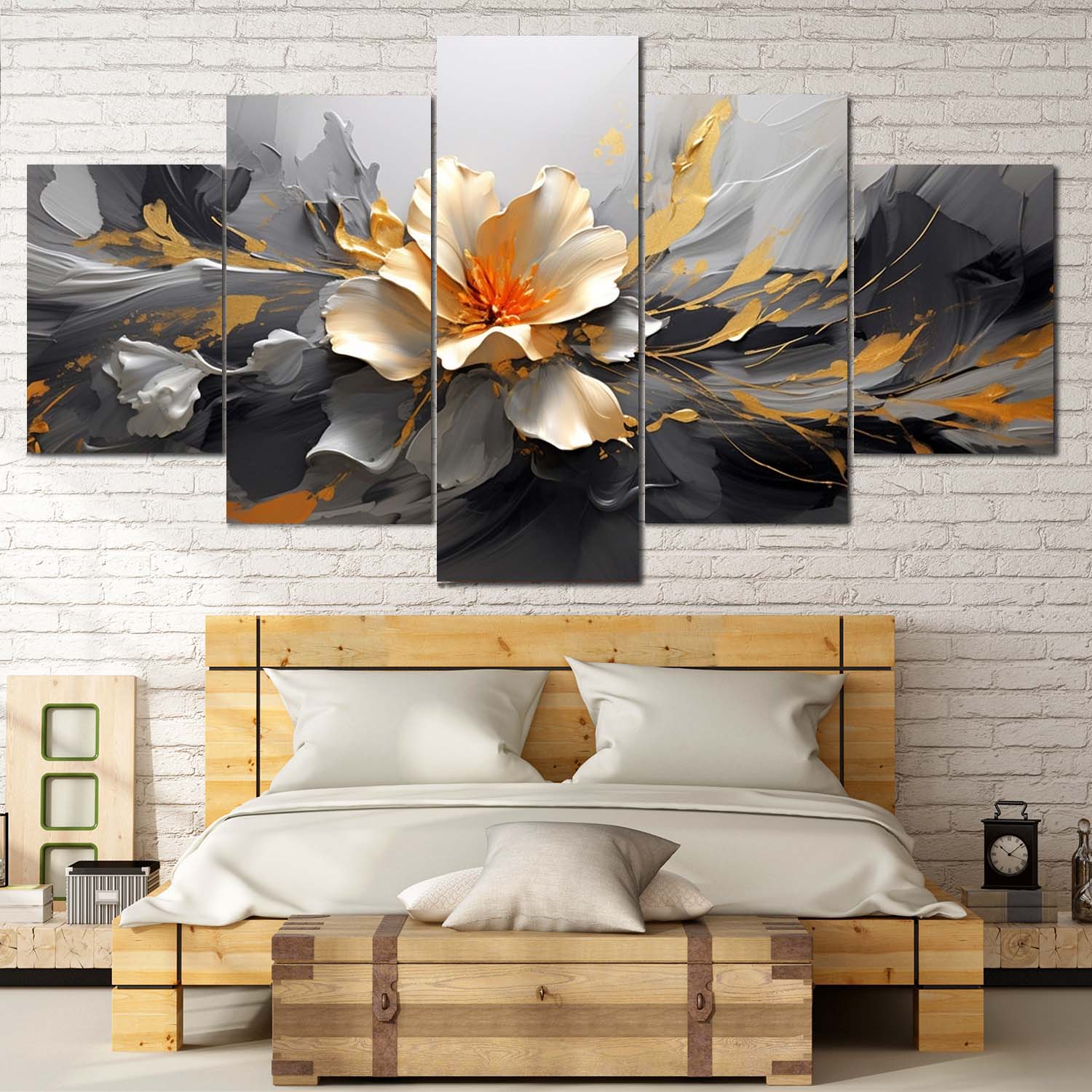 Floral Pattern Wall Canvas Frame