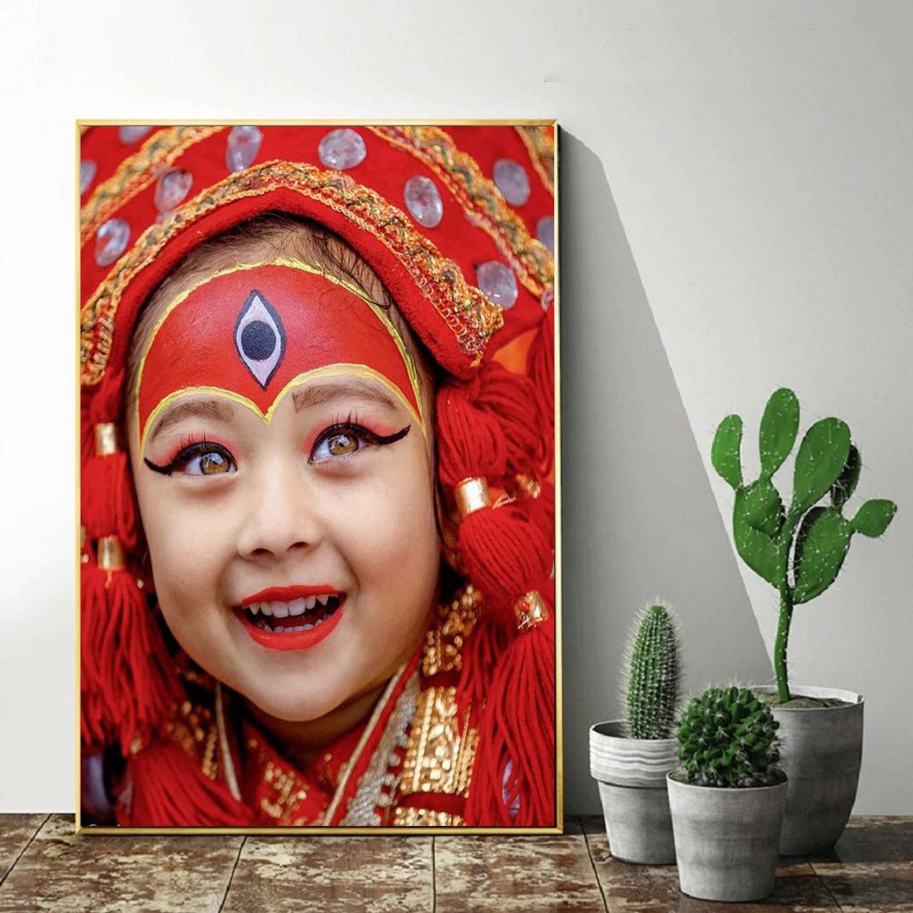 🔴 Newari Kumari Canvas – Symbol of Power, Purity & Tradition 🔴