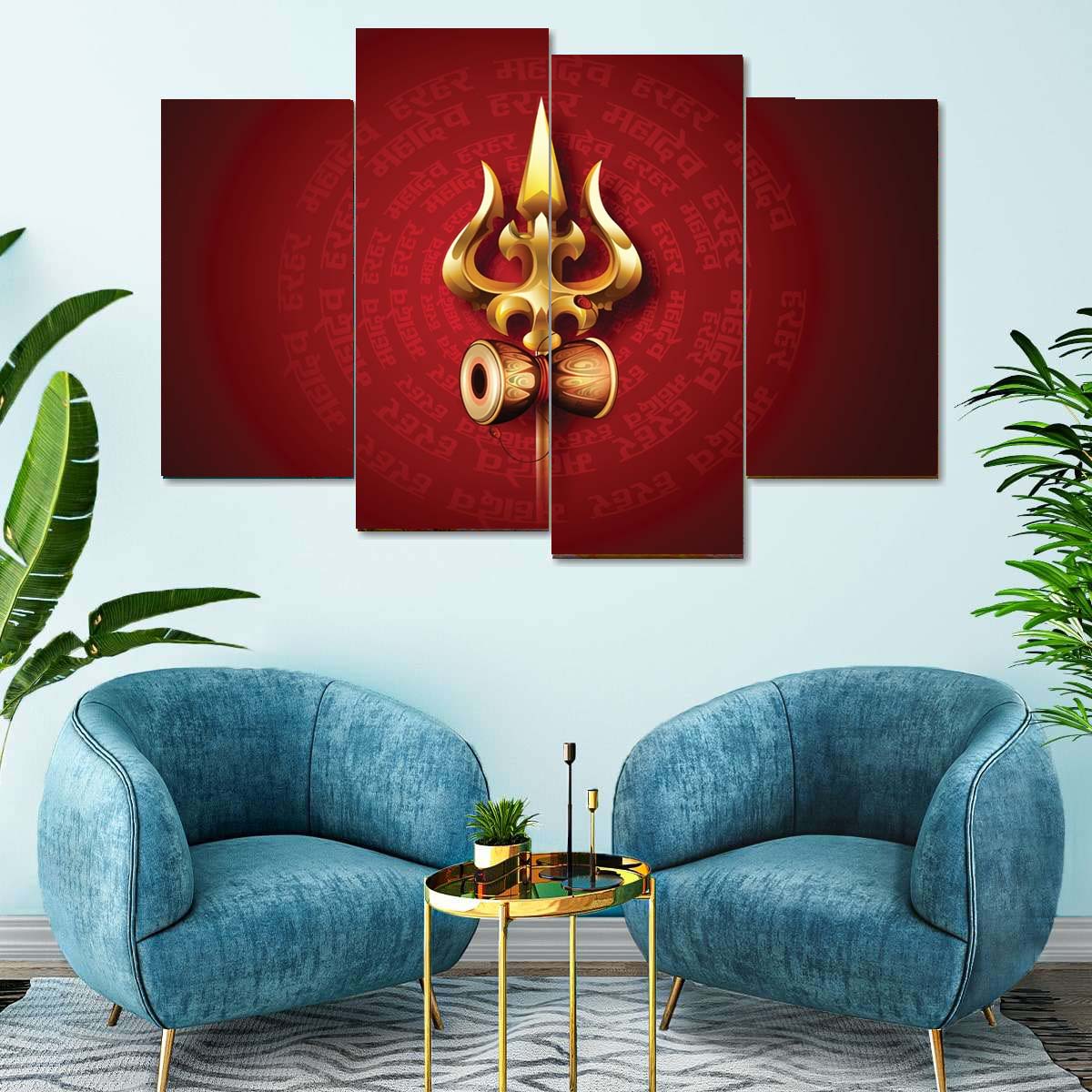 🕉️ Lord Shiva Trishul Five Canvas🔱