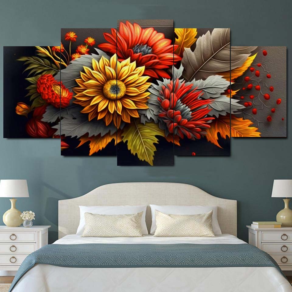 Floral Pattern Wall Canvas Frame