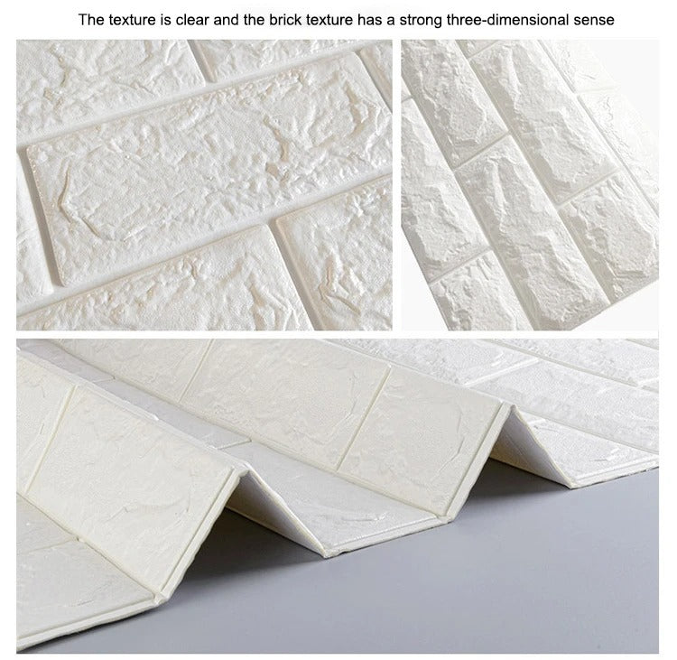 🤍 3D White Brick Wall Foam – Stylish Interior Upgrade Size 70 X 70 CM