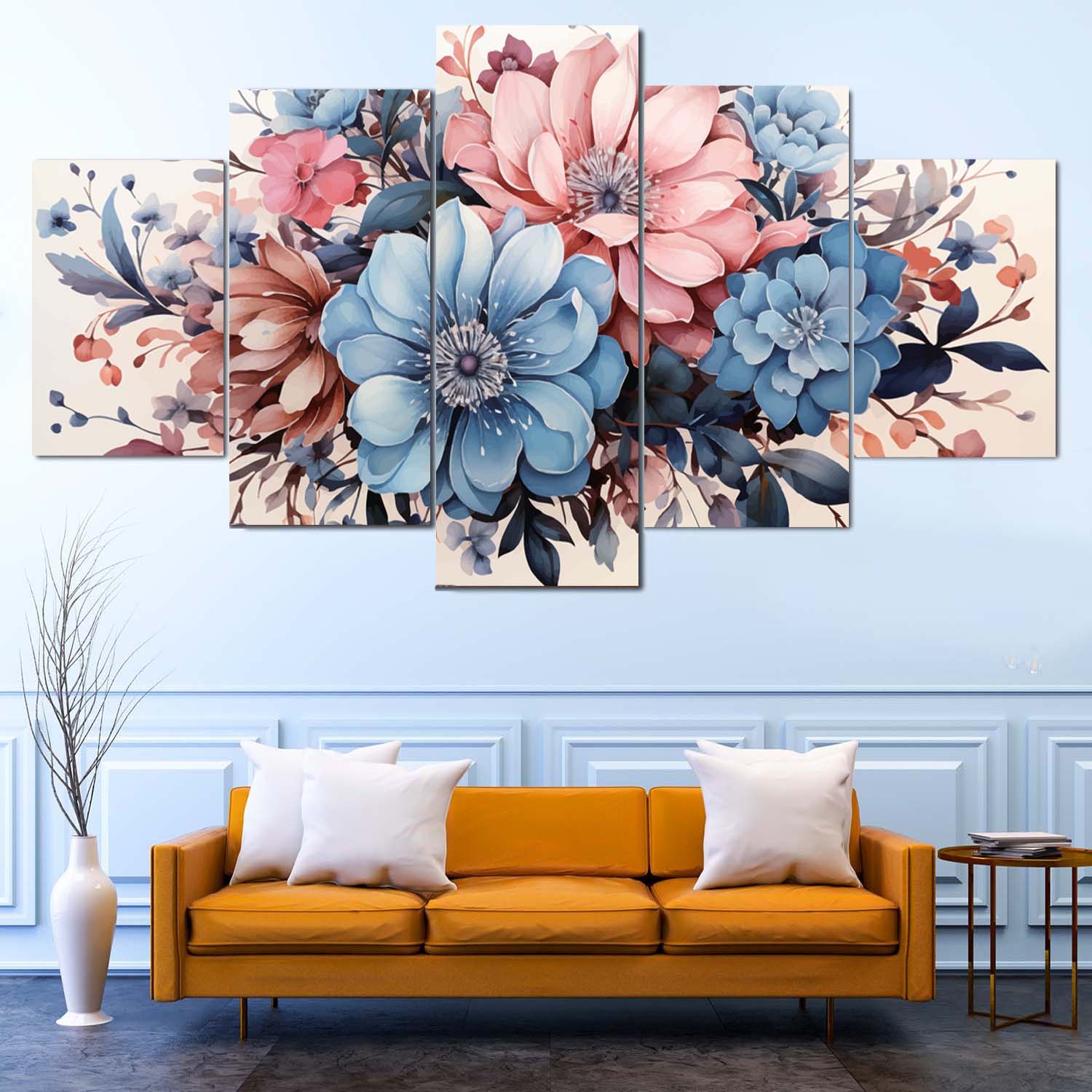 Floral Pattern Wall Canvas Frame