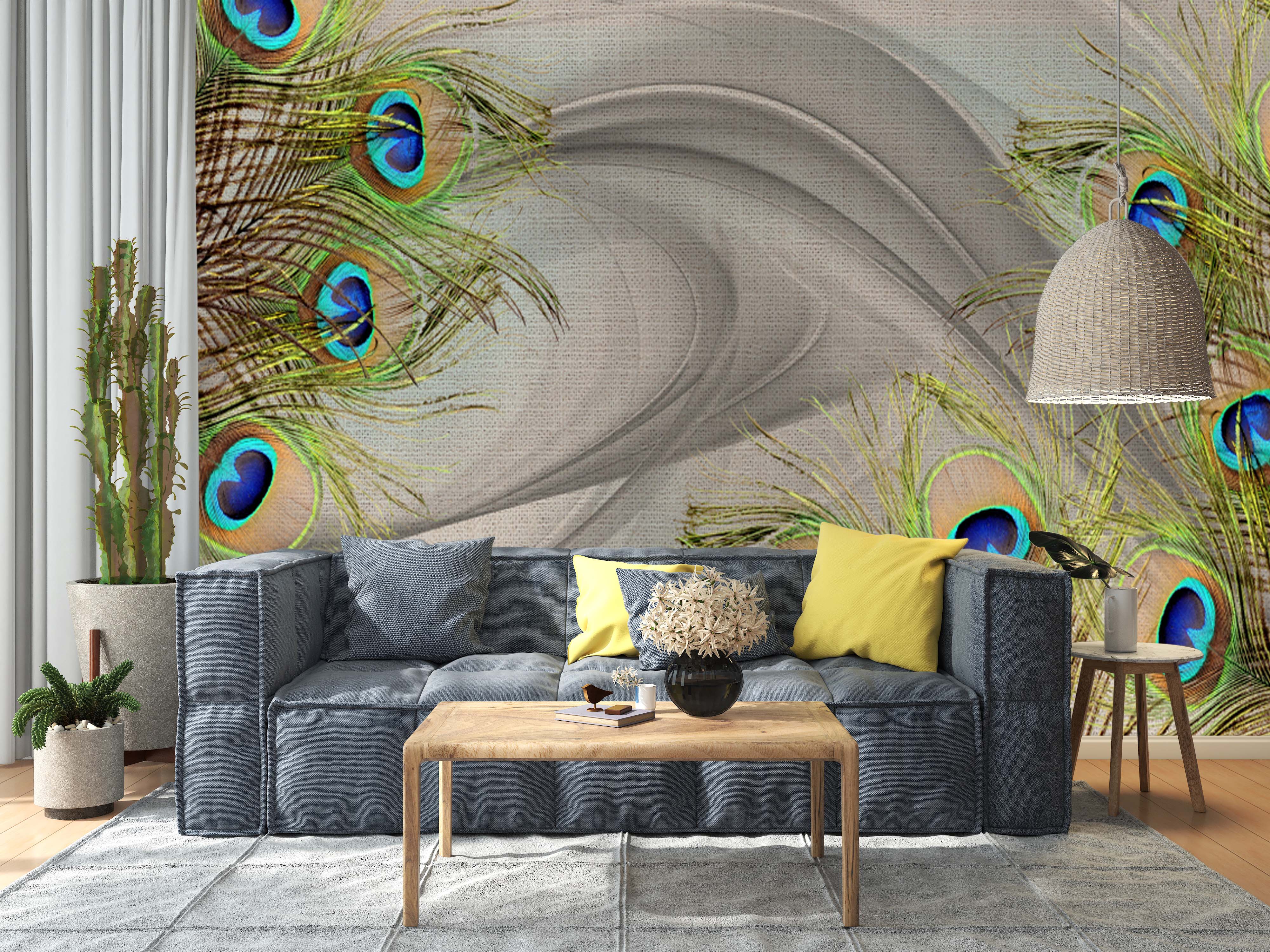Transform Your Space with Elegance & Feather Design Wall Mural.