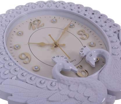 Fashionable Oval Shape Peacock Wall Clock