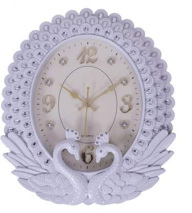 Fashionable Oval Shape Peacock Wall Clock