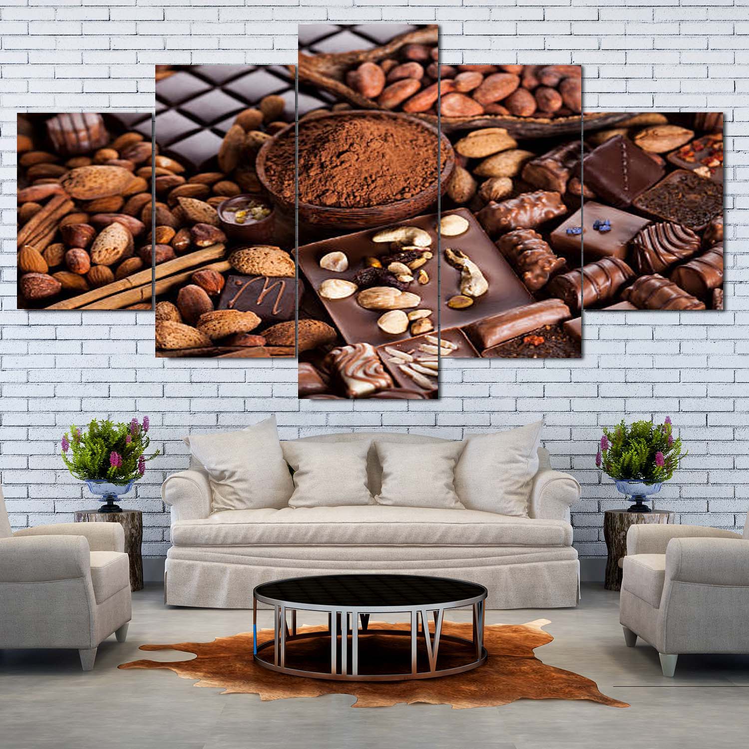 Chocolate Shop Inspired Wall Canvas Decor For Sweets Lover