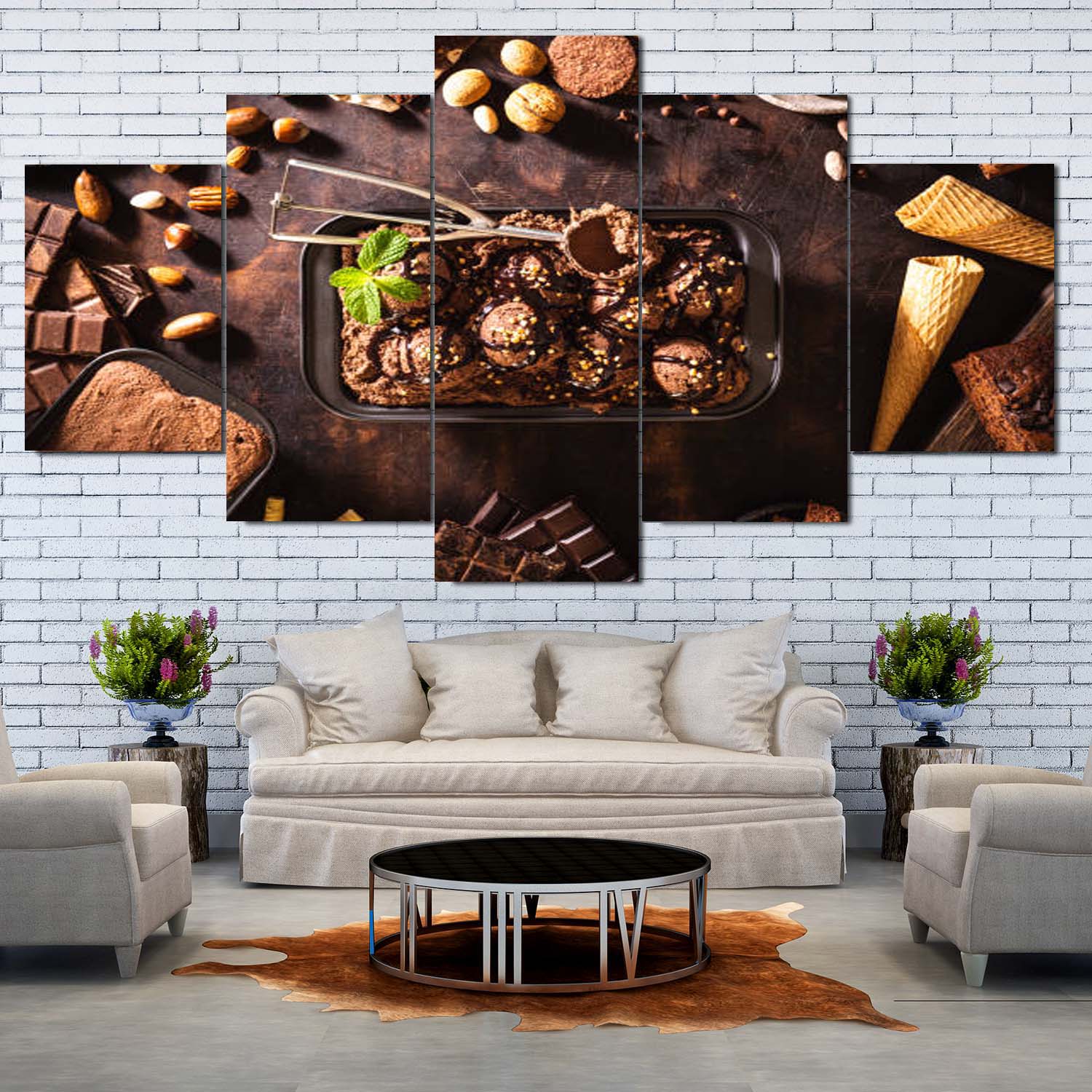 Chocolate Shop Inspired Wall Canvas Decor For Sweets Lover