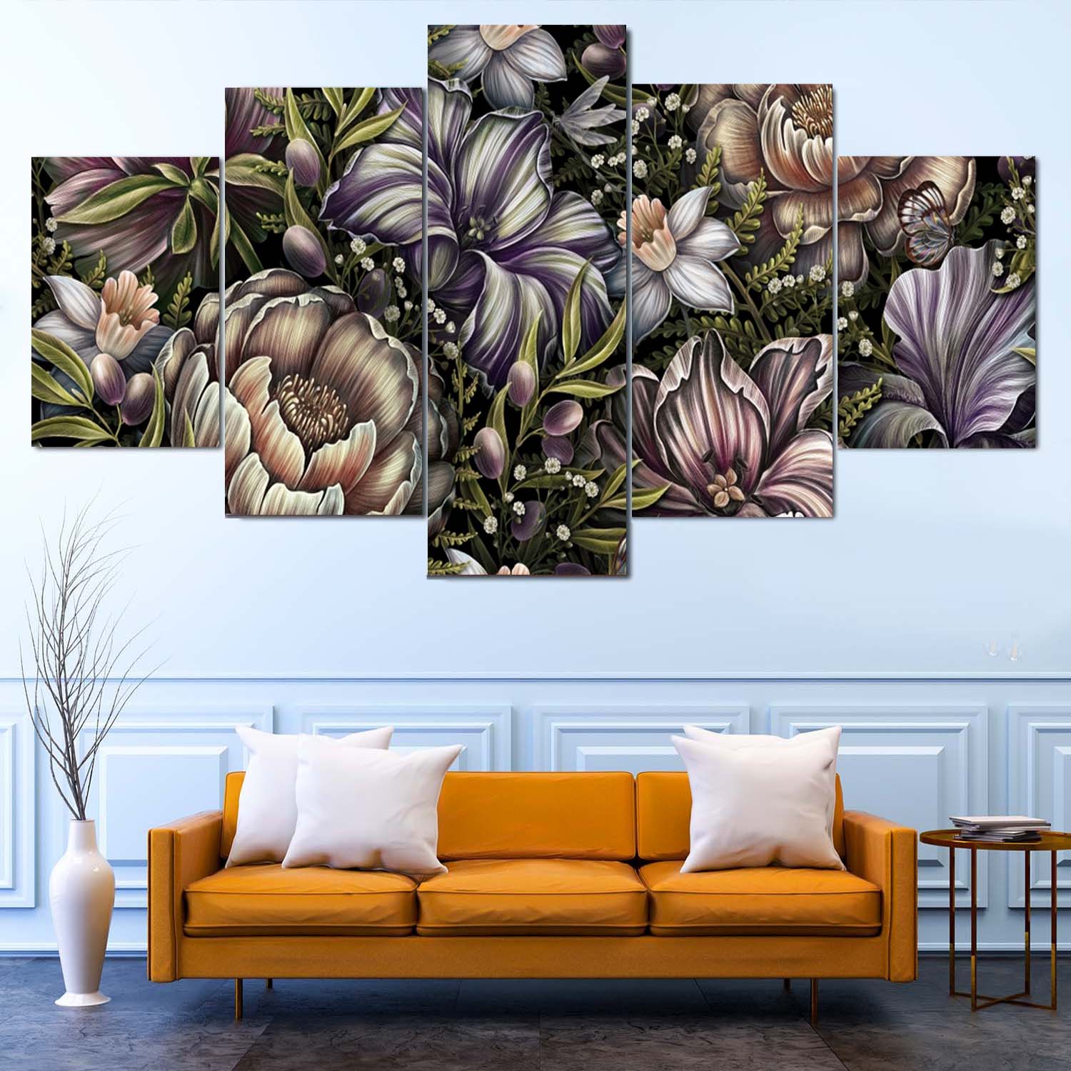 Floral Pattern Wall Canvas Frame
