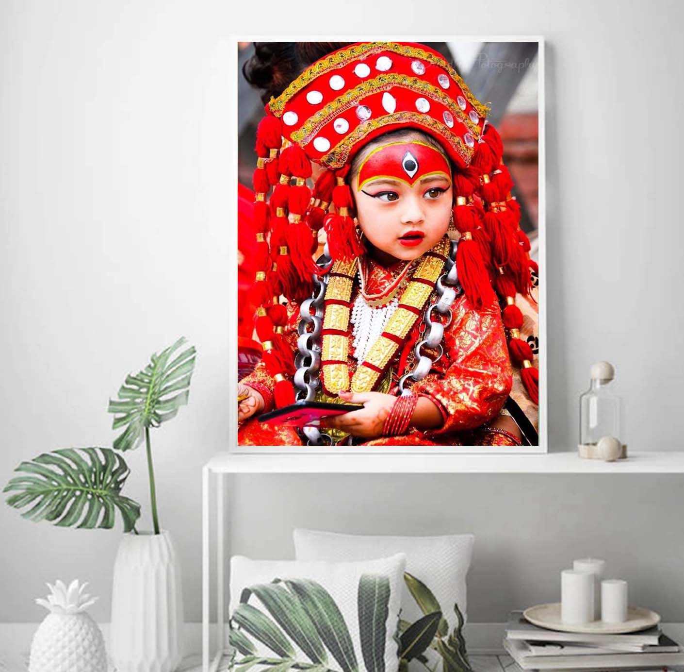 🔴 Newari Kumari Canvas – Symbol of Power, Purity & Tradition 🔴