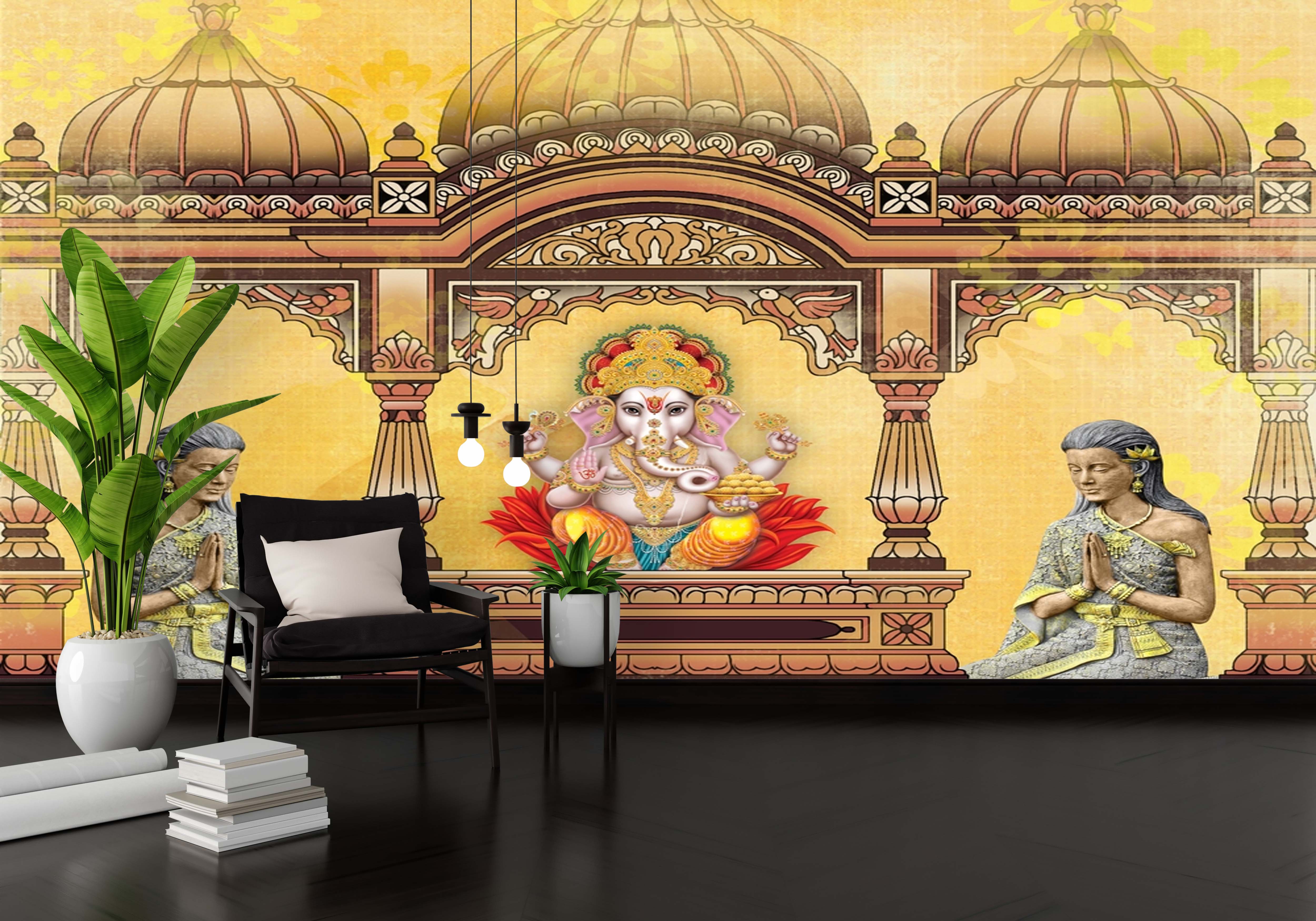 🙏 Bring Divine Blessings to Your Walls with Lord Ganesh Wall Mural 🙏