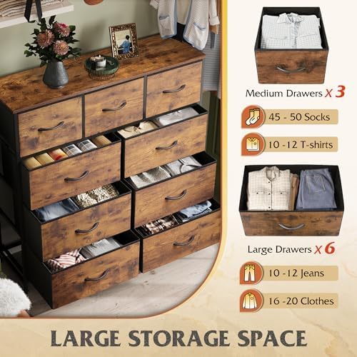 Dresser Closet, Fabric Storage for Bedroom Organizer Unit with Fabric Bins Drawer