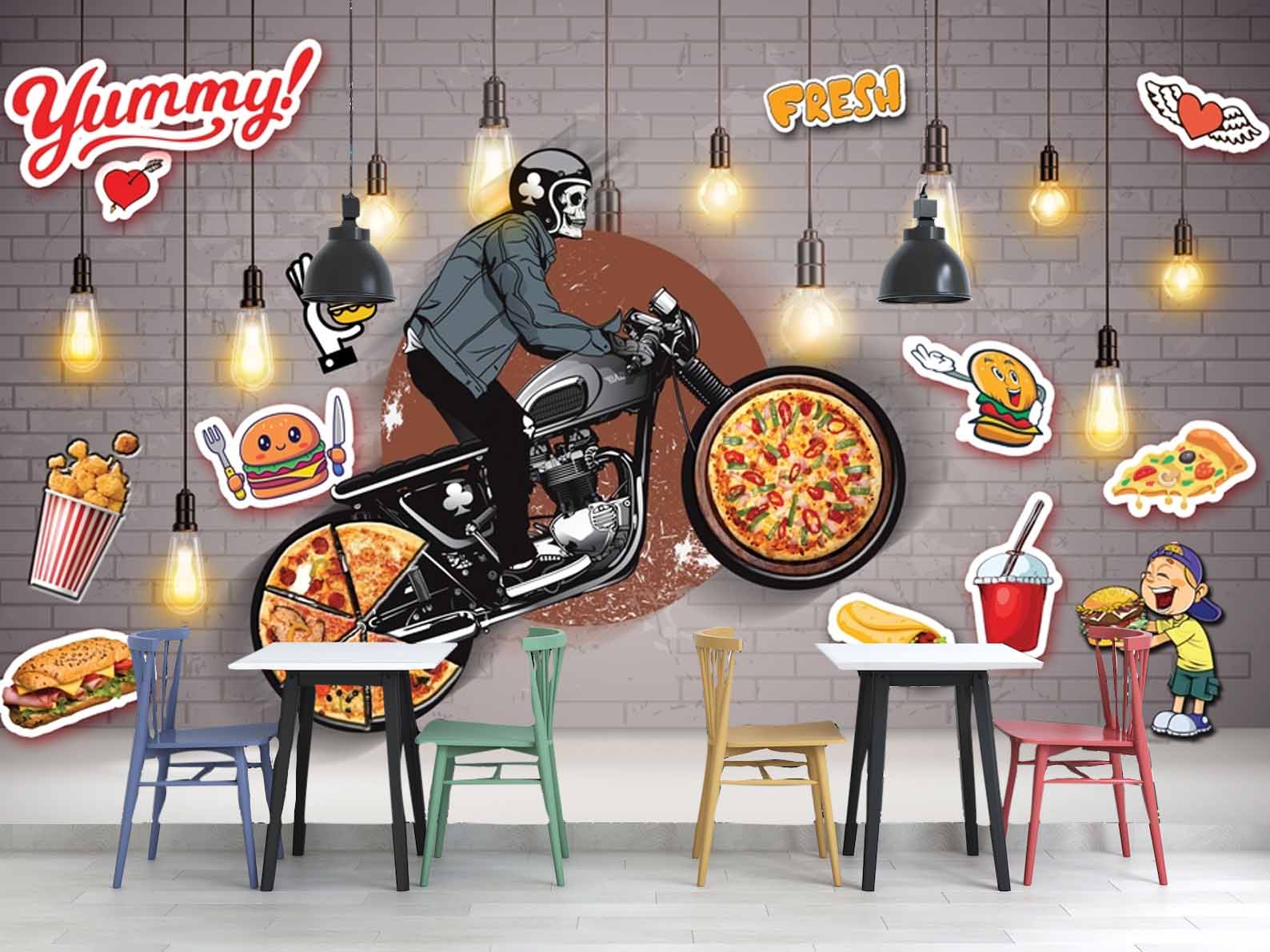 ☕ Café Theme Wall Mural X transforms plain walls into a stylish coffee-inspired experience.