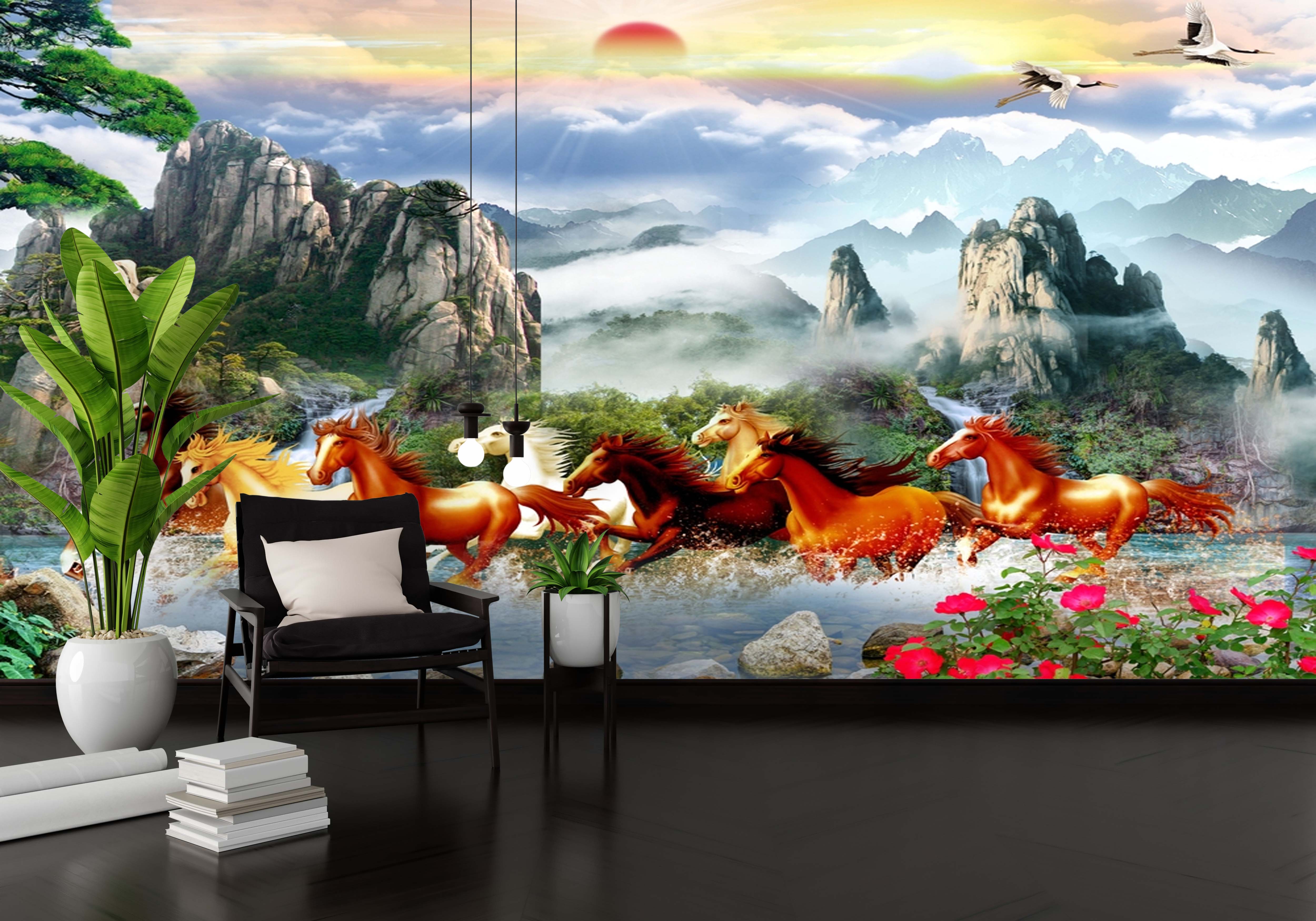 Seven Horses Wall Mural 🐎