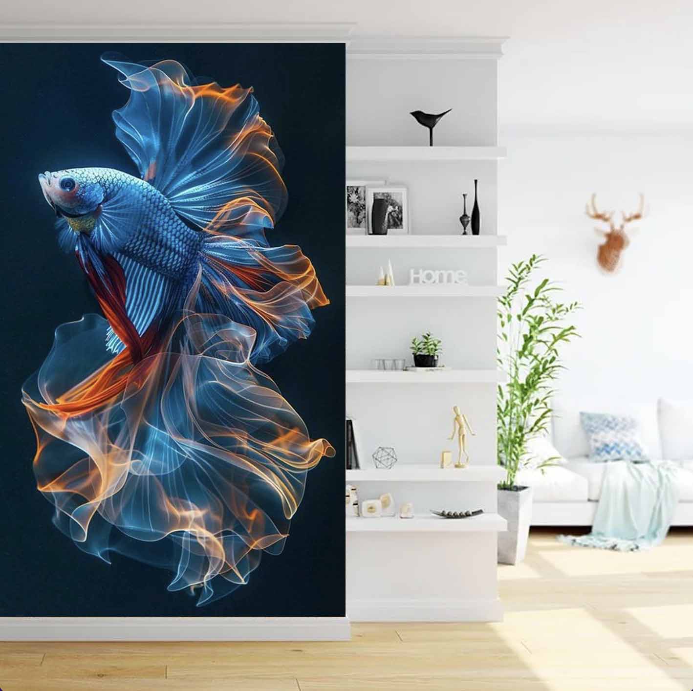 Stunning Fish Wall Mural” 🐠 Vibrant Underwater Theme: Adds a refreshing ocean vibe to any room.