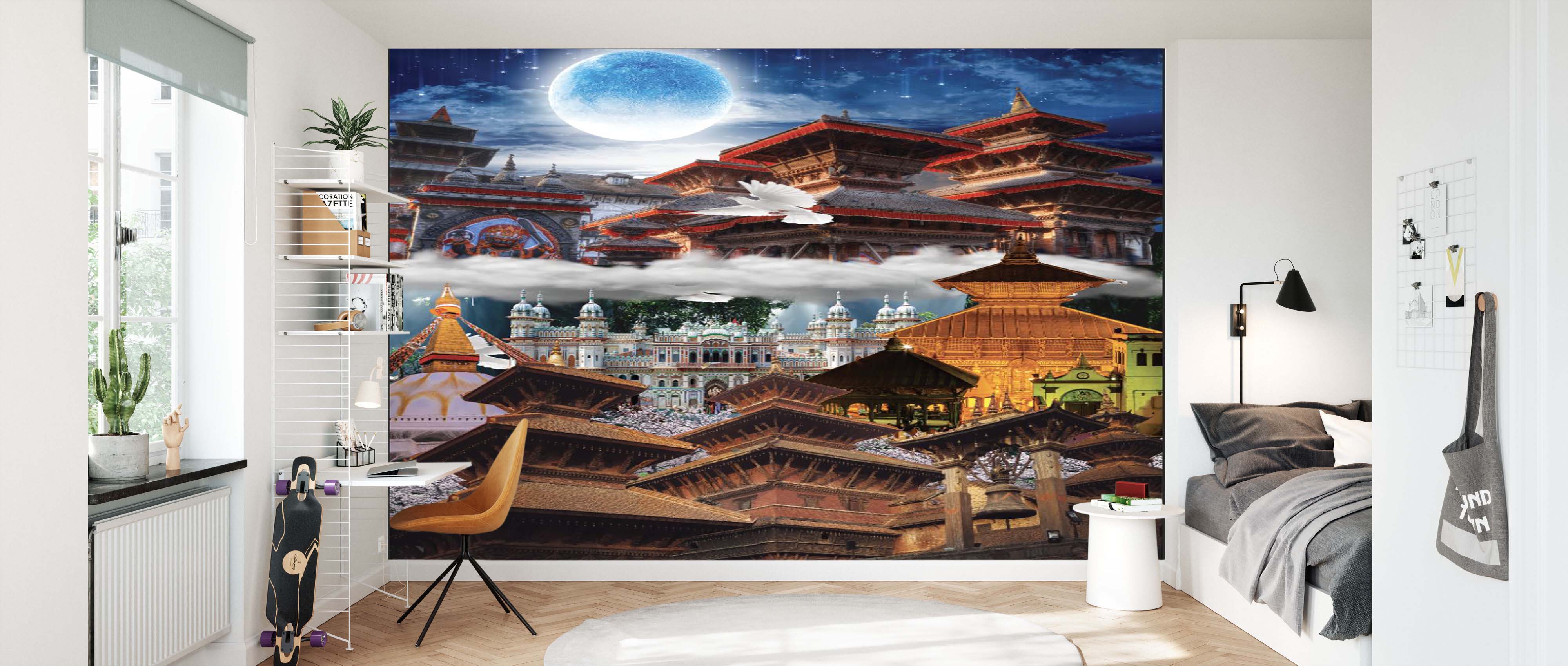 Artistic Ancient Temple Views Wall Mural Decor For Wall
