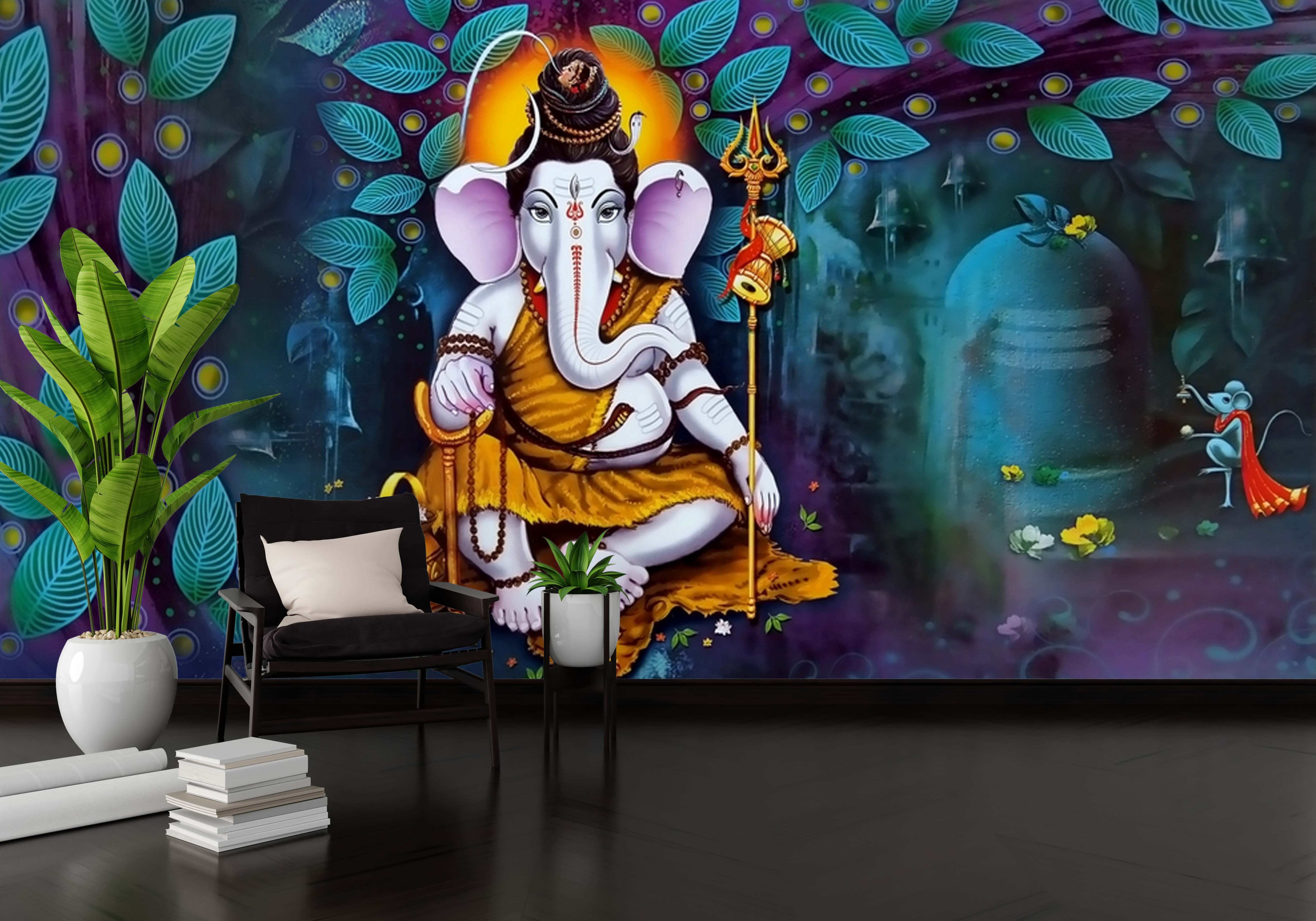 🙏 Bring Divine Blessings to Your Walls with Lord Ganesh Wall Mural 🙏