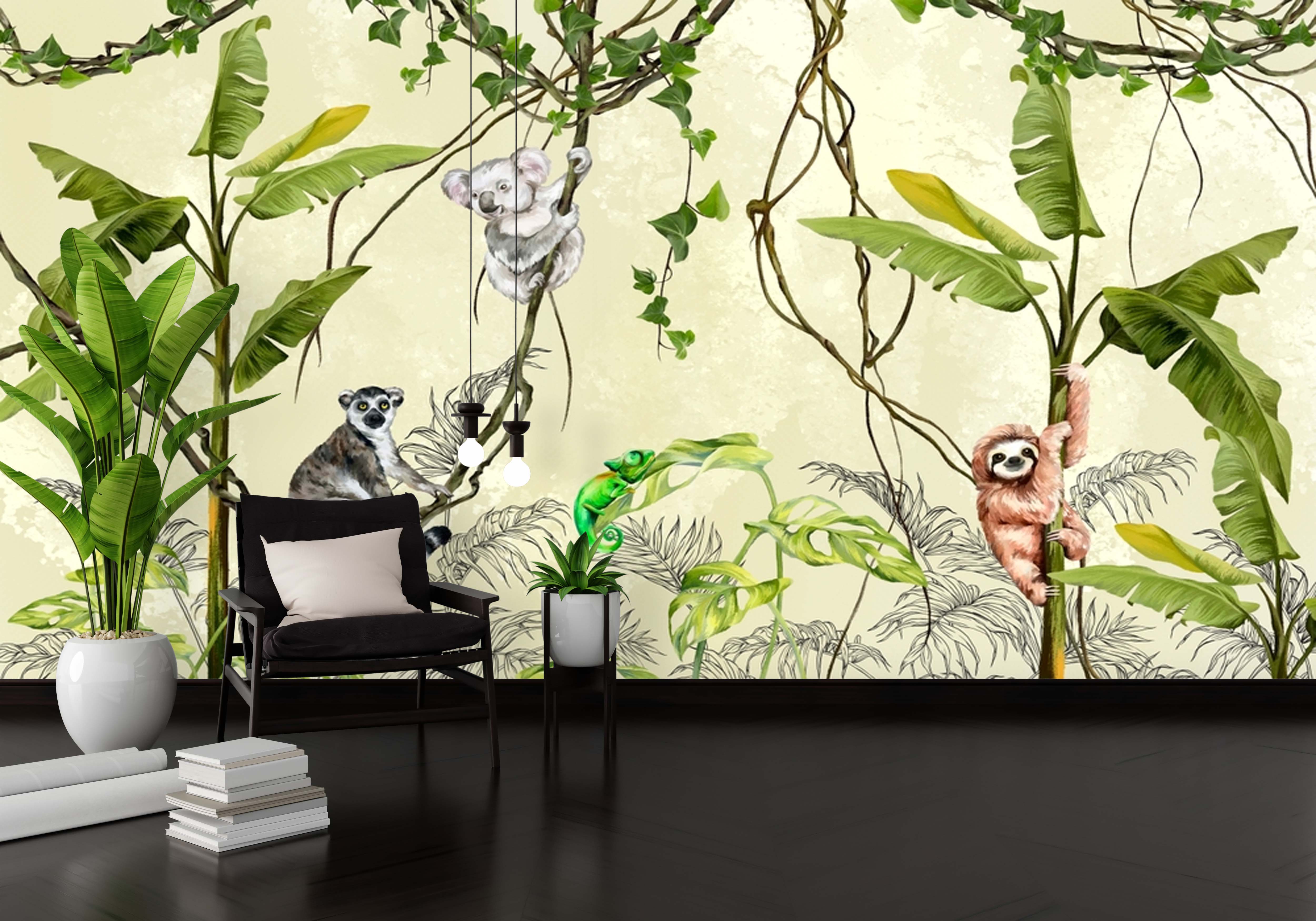 🦁 Bring Nature to Your Walls with Animals Wall Mural 🐘