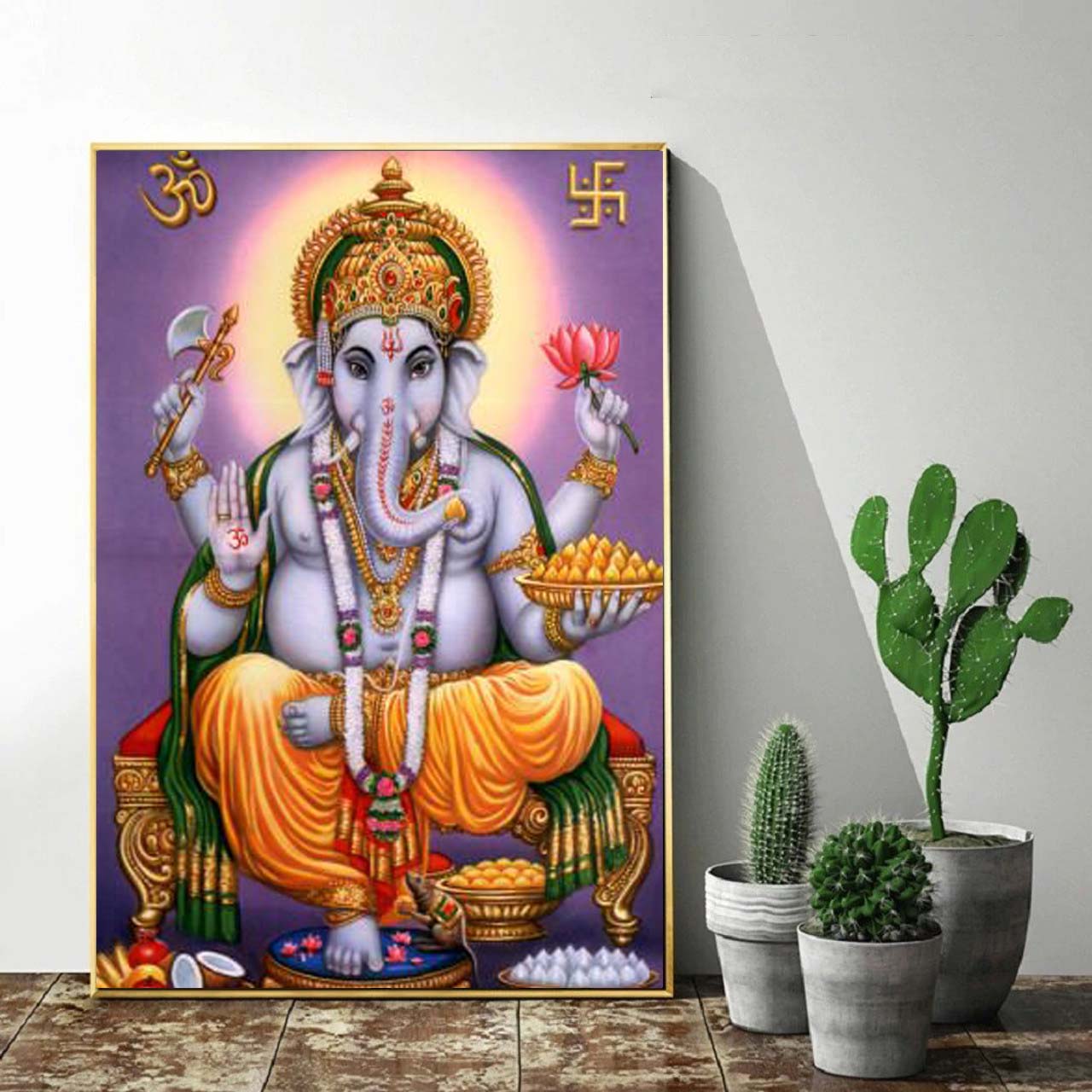 Hindu God Lord Ganesh Single Panel Canvas