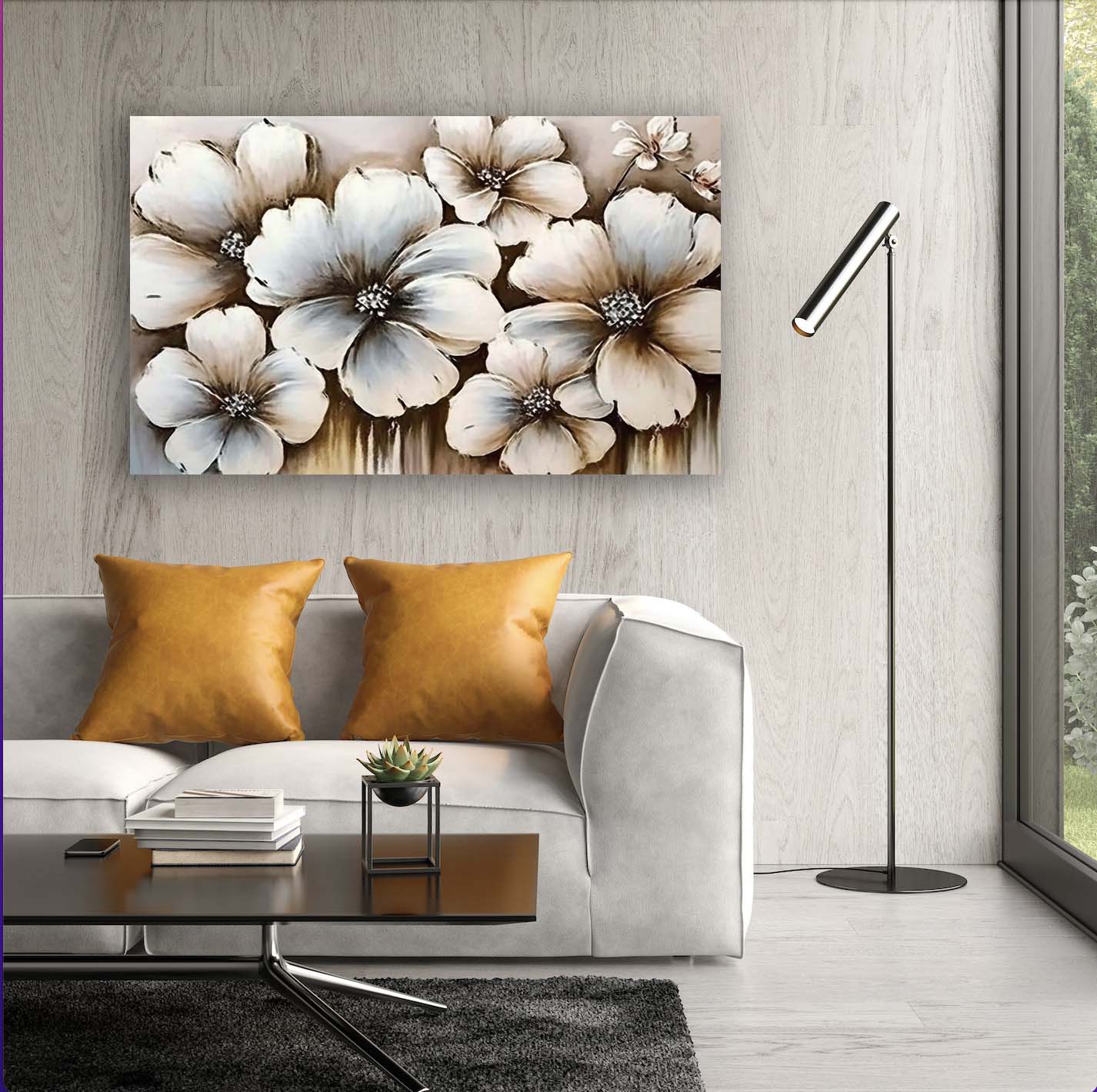 🌸 Single Panel Flower Canvas