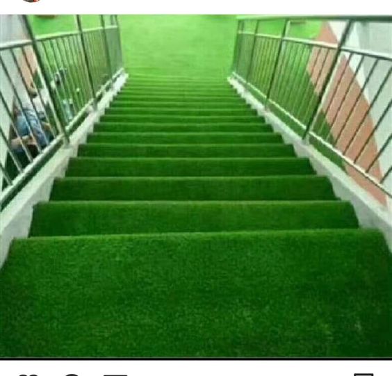 Green Stairs Happy Home (Artificial Landscape Turf for staircase BAG4016)