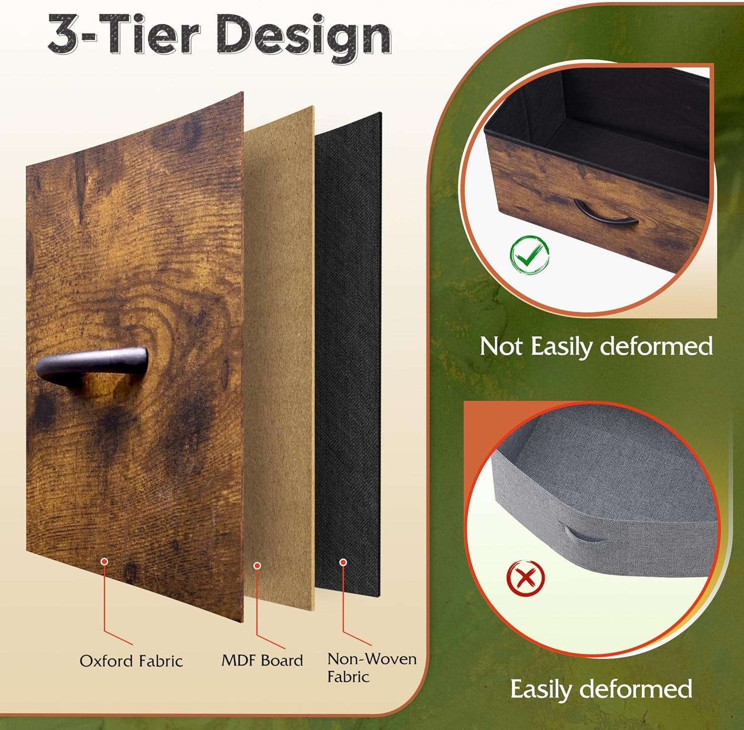 Dresser Closet, Fabric Storage for Bedroom Organizer Unit with Fabric Bins Drawer