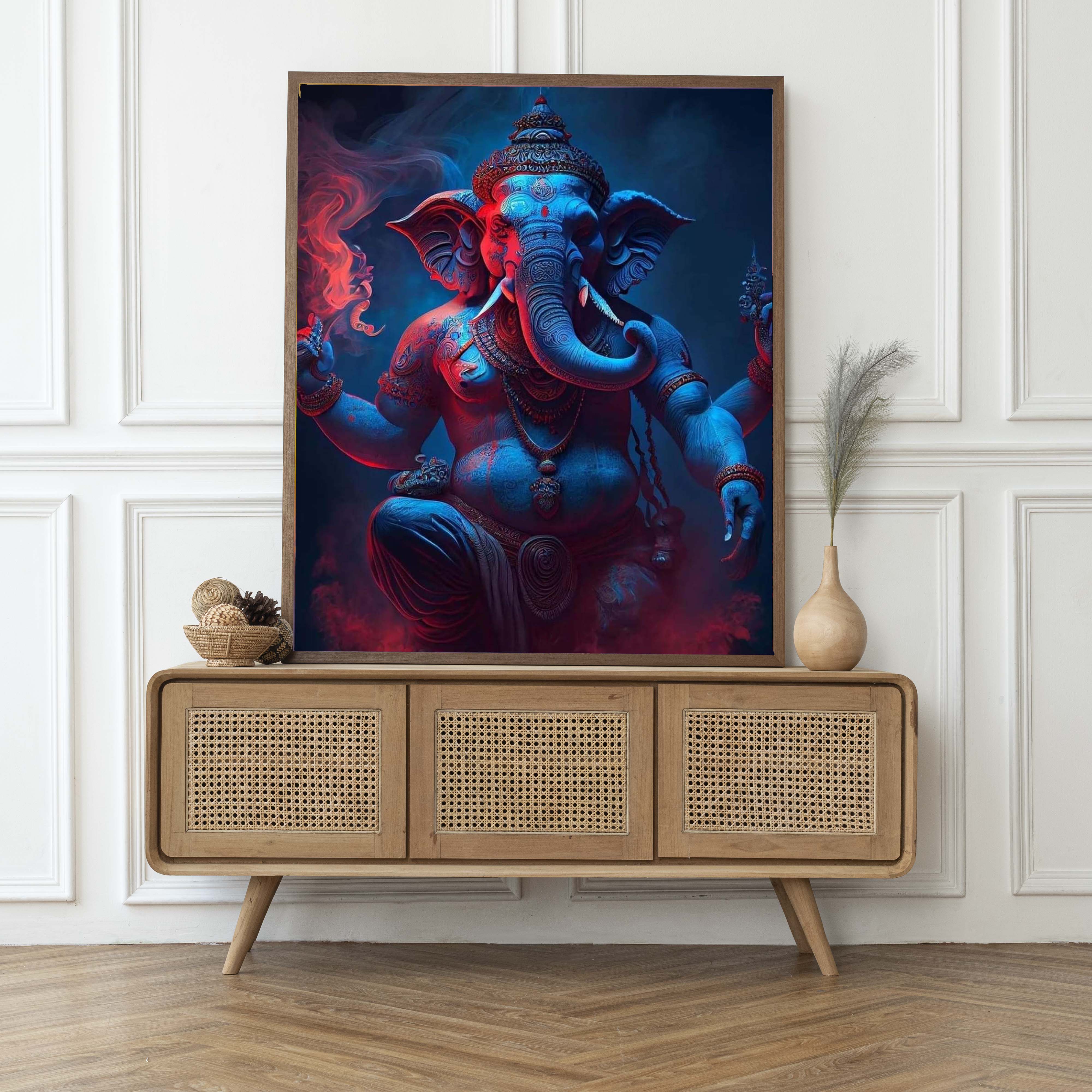 Hindu God Lord Ganesh Single Panel Canvas