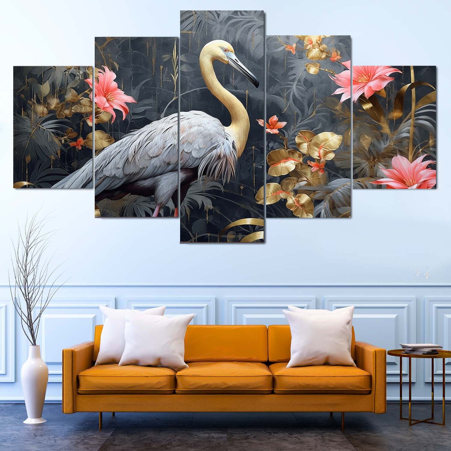 Bring nature and beauty into your home with this 5 Panel Bird Canvas.