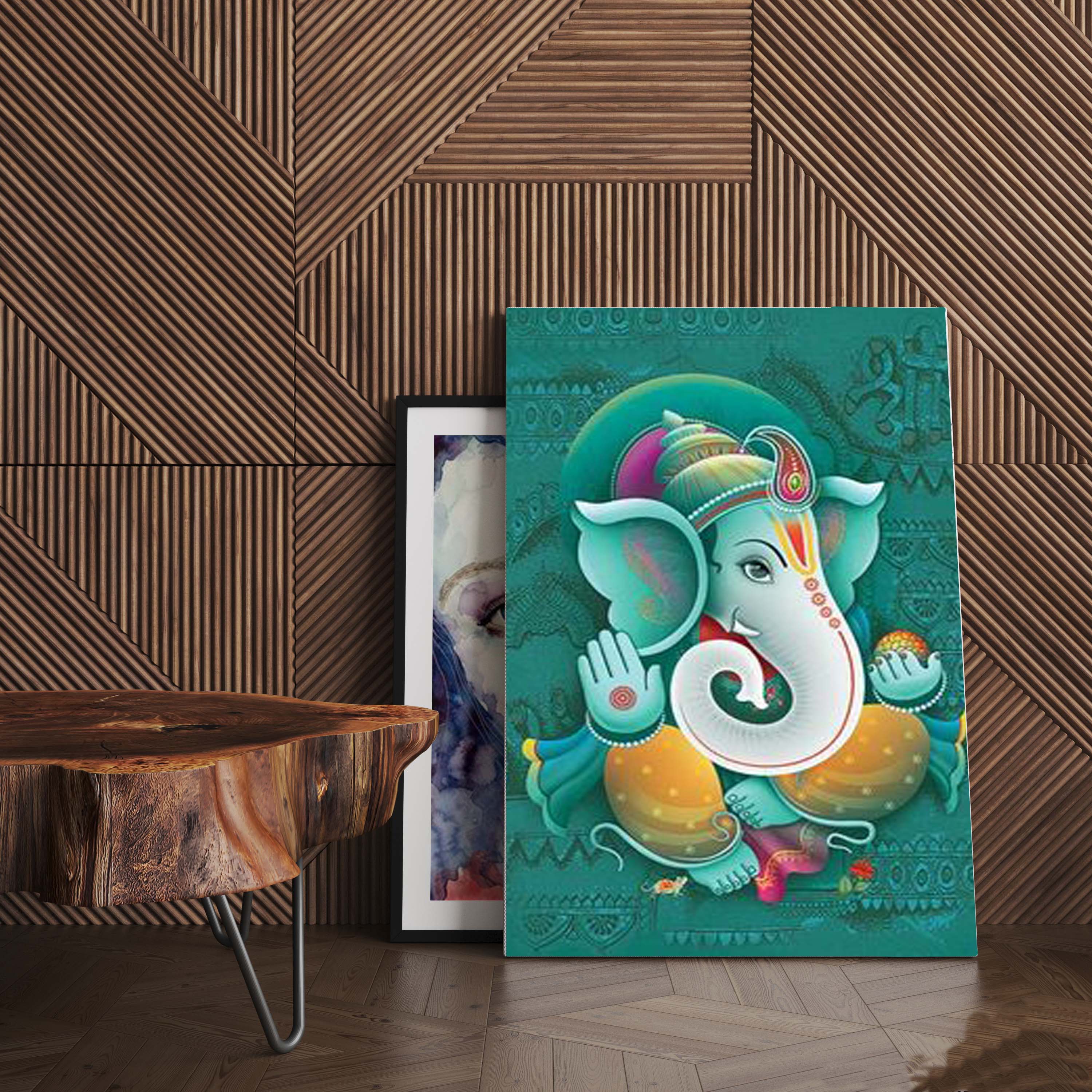 Hindu God Lord Ganesh Single Panel Canvas