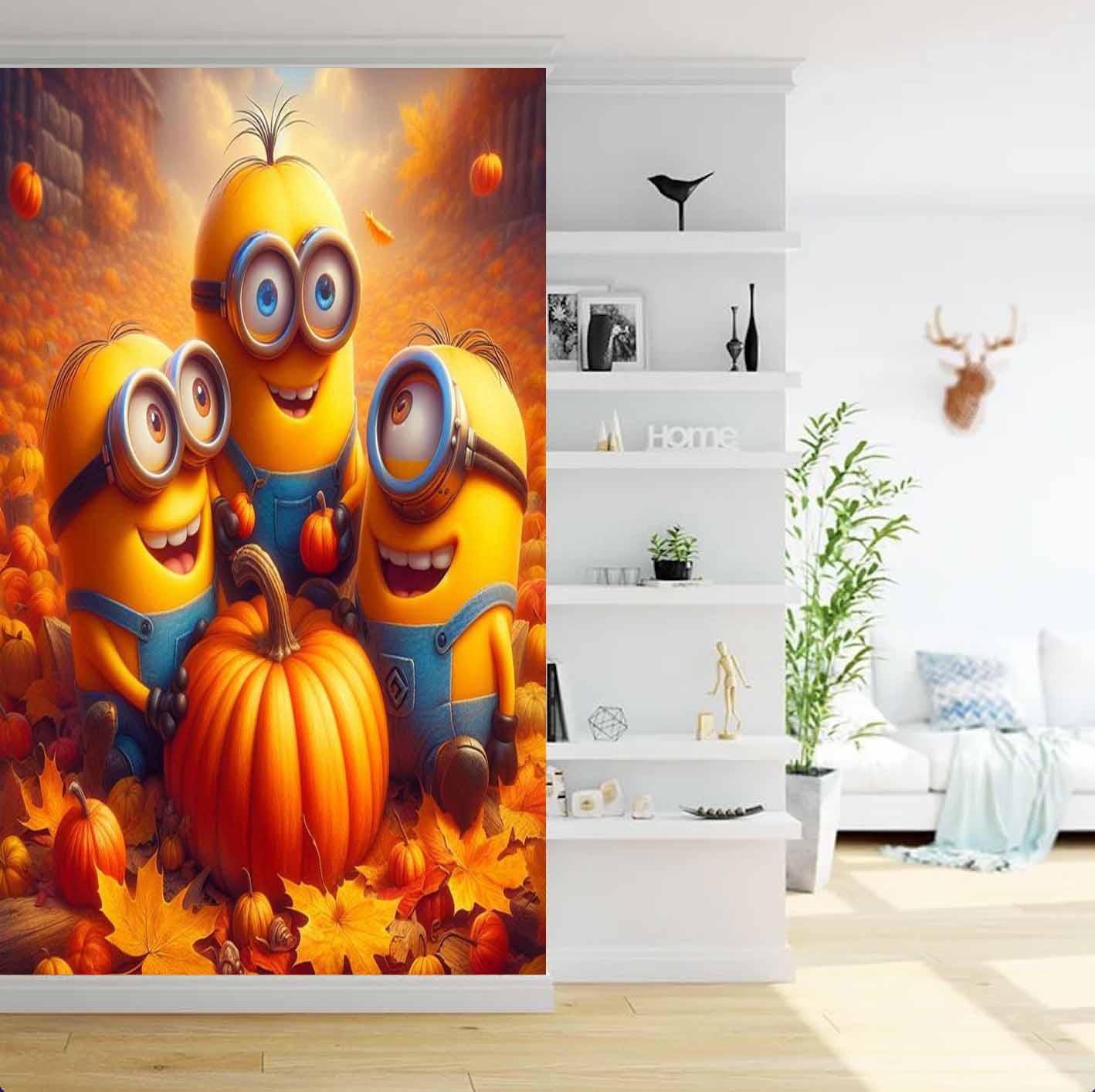 ✨ Bring laughter, color, and fun to your child’s room with an adorable Minions wall mural!