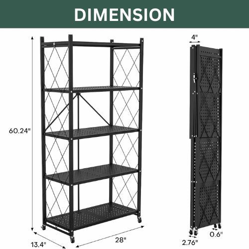Portable 5-Layer Foldable Rack- Perfect for Kitchen,Room and shop Ideal For Small rooms