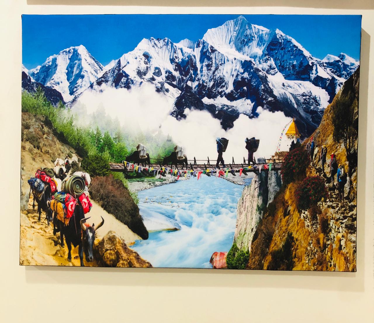 🏔🌄 canvas shows a beautiful Himalayan scenec 🏔🌄