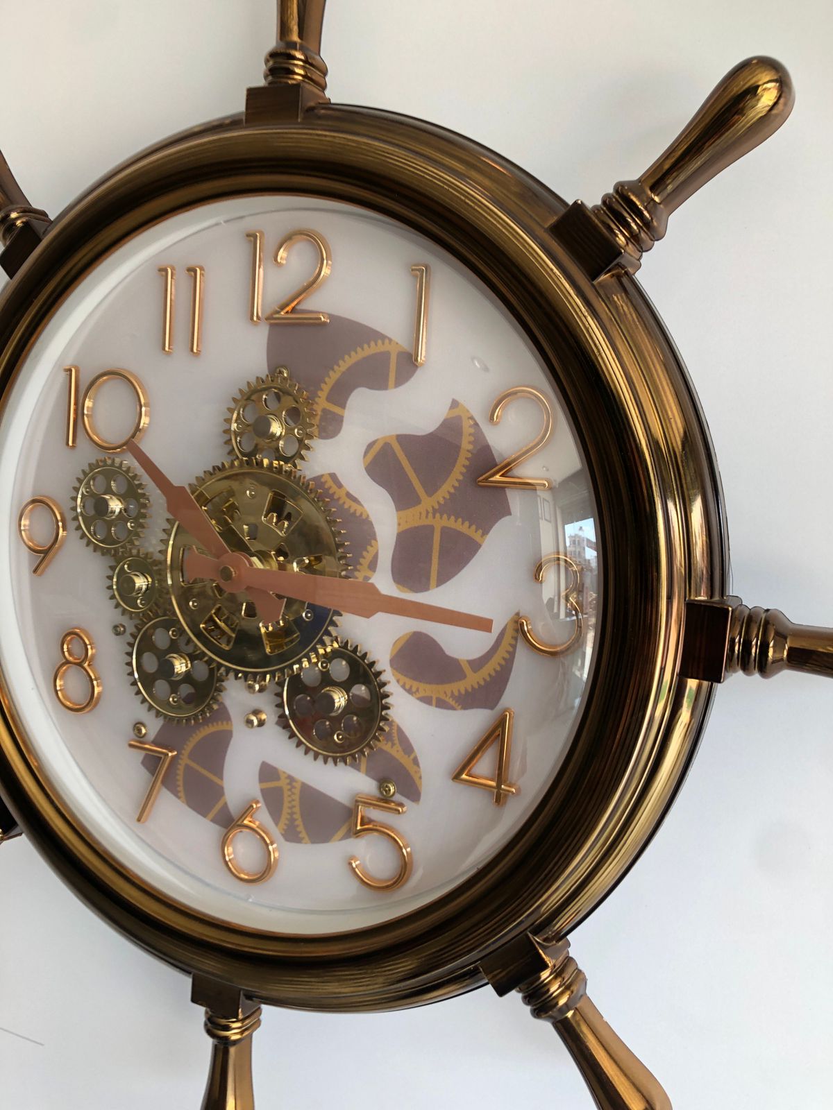 Ship Handle Like Unique Design Wall Clock Decor