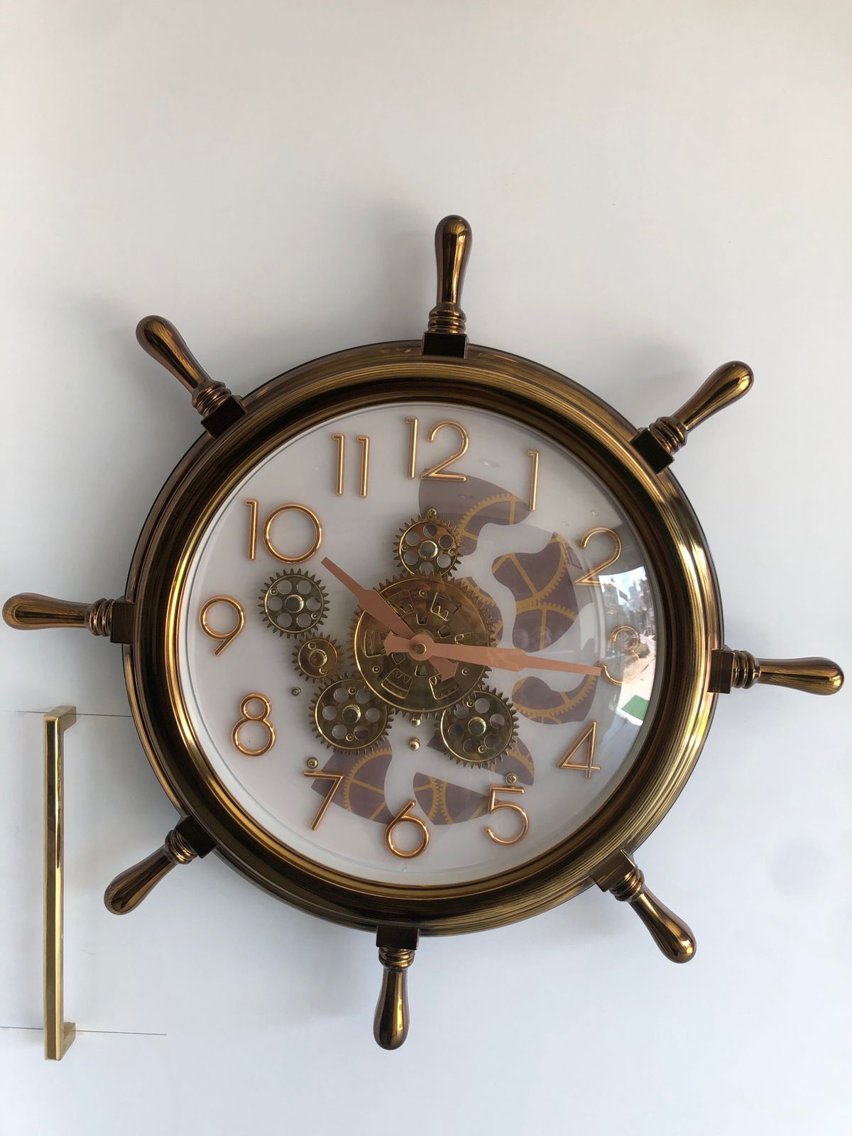 Ship Handle Like Unique Design Wall Clock Decor