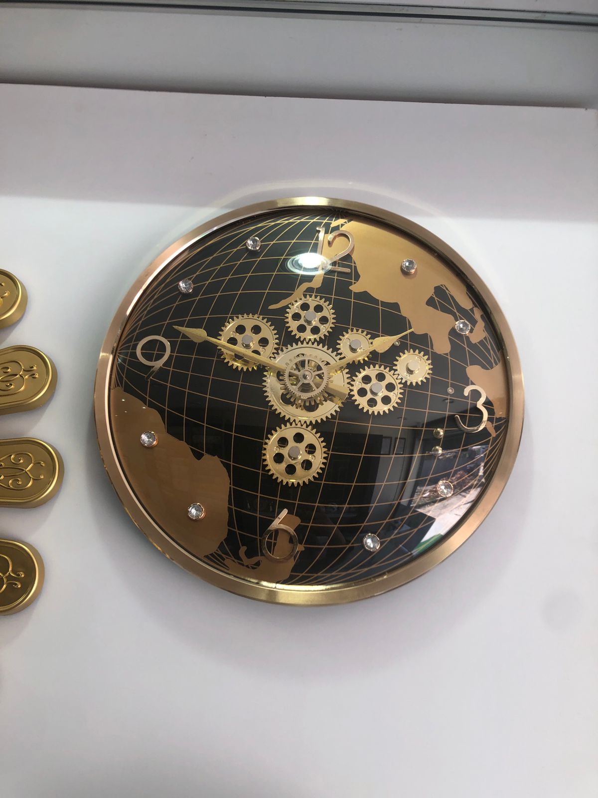 Globe Inspired World Map Industrial wall Clock